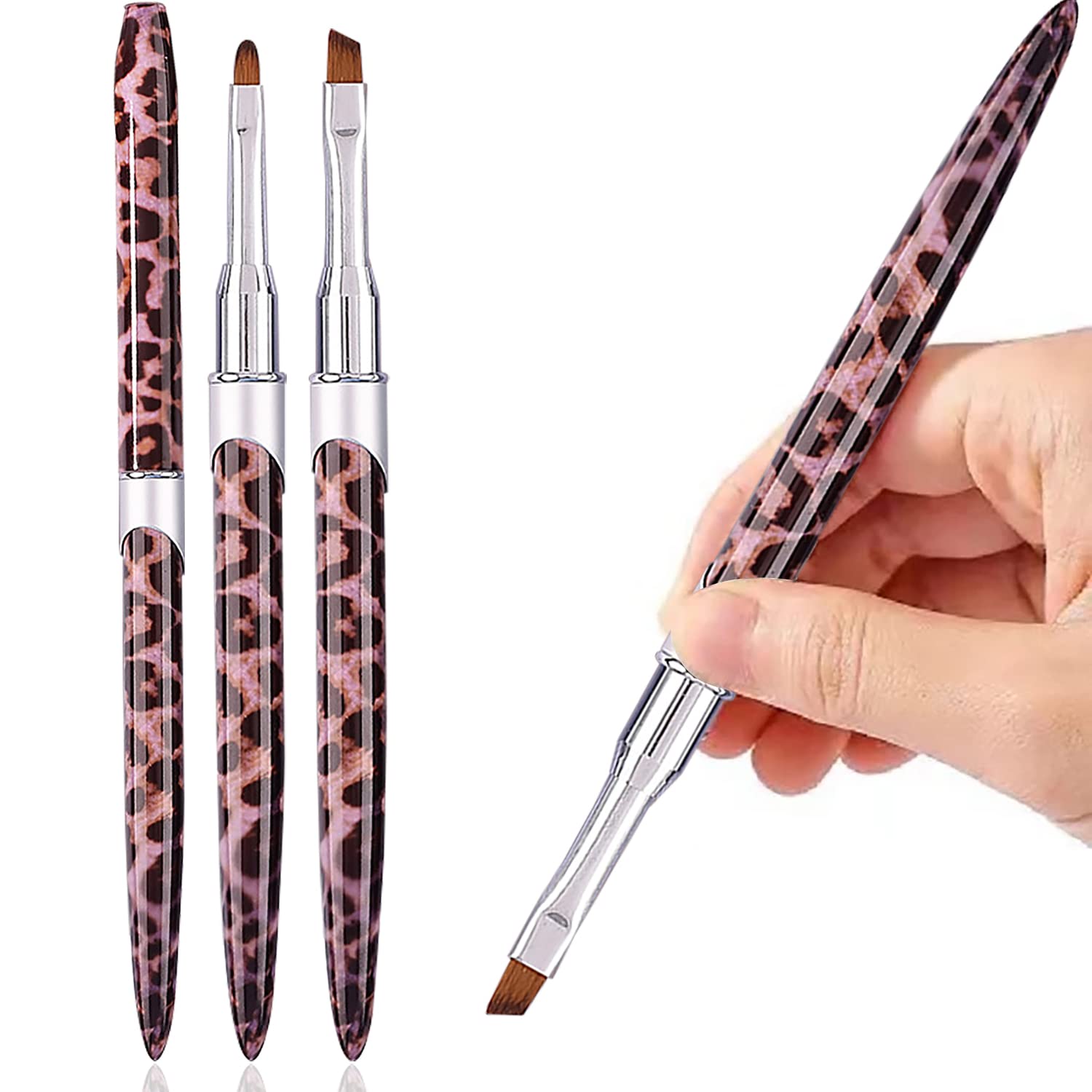 DANNEASY 2pcs Professional Nail Clean Up Brush Set - Nail Polish Remover Brush, Nail Art Brush for Acrylic Nails, Perfect for Nail Design & Cleaning Polish - Ideal for Salon, Home Manicure & DIY Nail Art