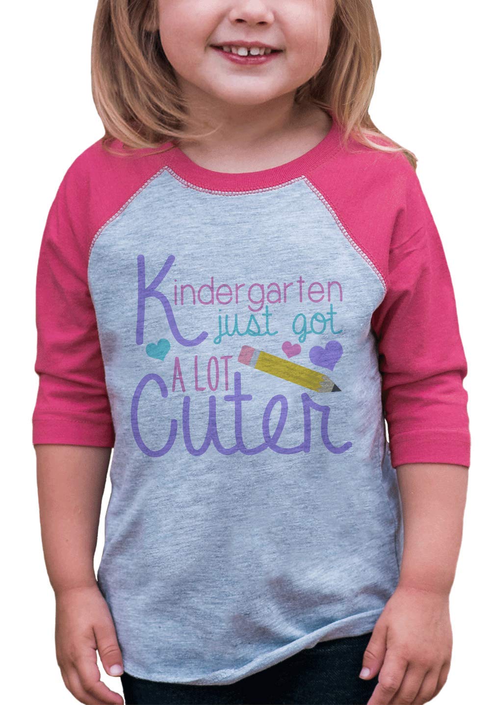 7 ate 9 Apparel Girls' Short Sleeve Raglan Tee for Kindergarten & School - Soft Cotton Playwear for Everyday Comfort & Active Play