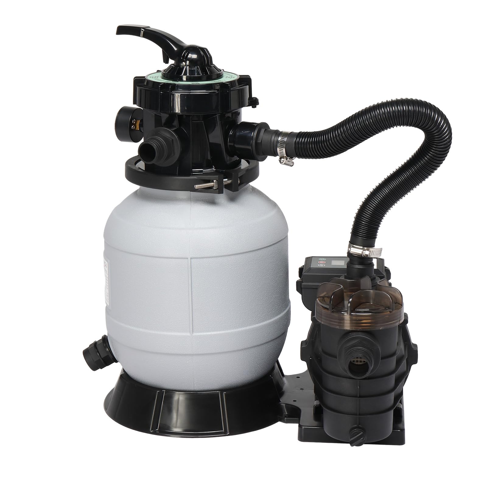 VINGLI 10-Inch Sand Pool Filter with 1/3HP Pump - 115V, 24H Timer, 2087 GPH Flow Rate - Above Ground & Inground Swimming Pool Pump with Filter Basket - Perfect for Backyard, Residential & Commercial Pool Maintenance