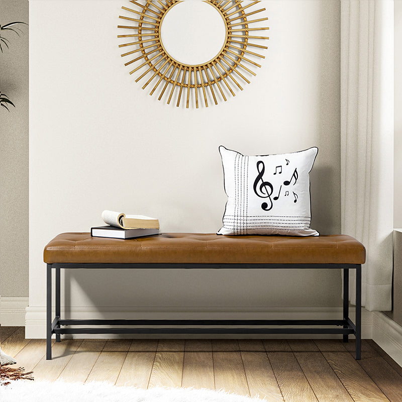 Johannes Upholstered Bench - Stylish Storage Ottoman with Tufted Cushion, Modern Entryway Bench for Bedroom, Living Room & Hallway - Perfect for Seating, Storage & Home Decor