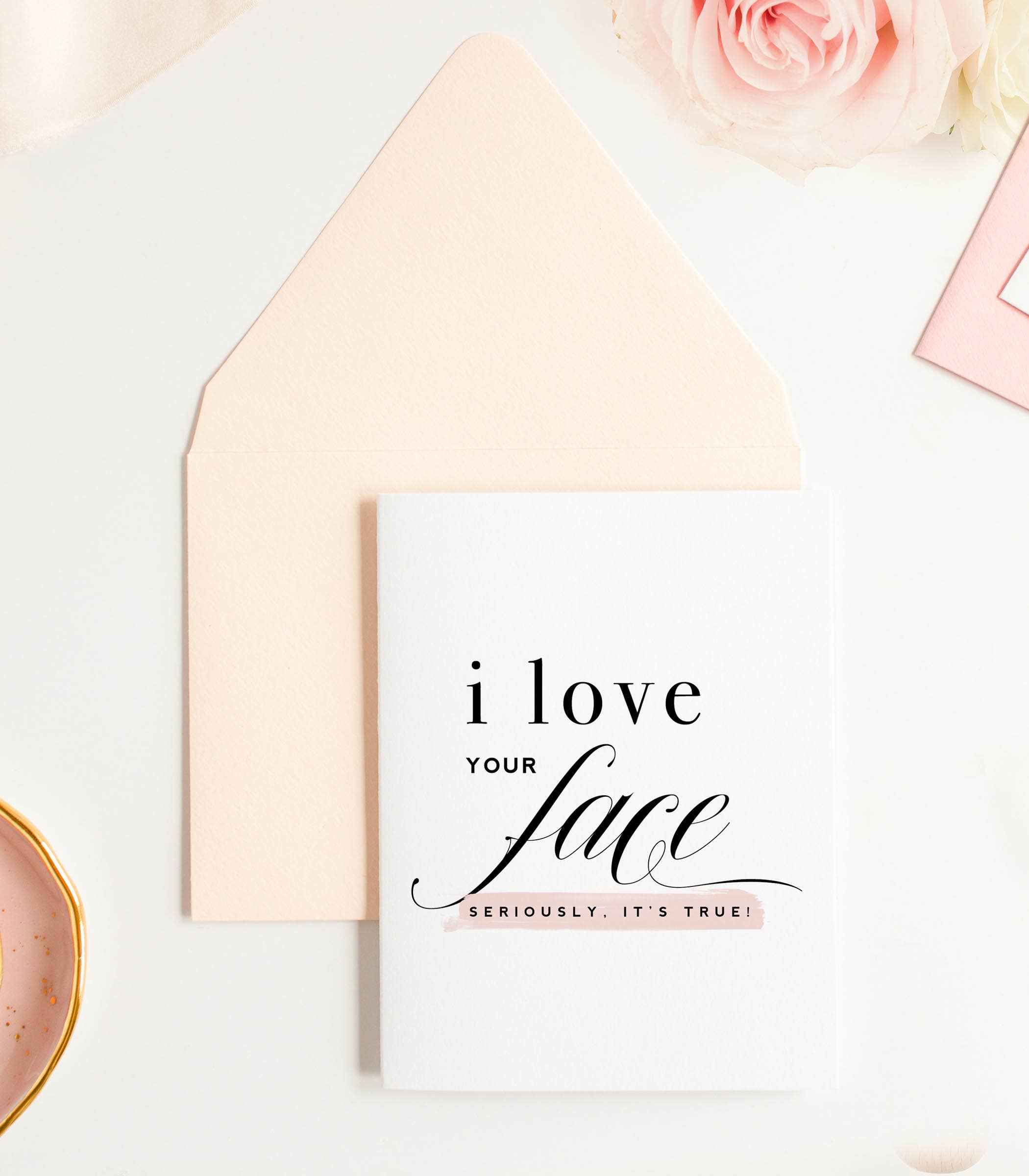 Love Your Face Greeting Card - Heartwarming Blank Note Card for Birthdays, Thank You & Encouragement - Perfect for Friends, Family & Coworkers