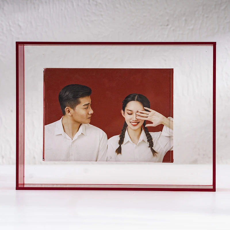 Neon Dreams Acrylic Picture Frame - Modern LED Photo Display for Wall Decor, Bedroom, Living Room & Office - Shatter-Resistant Clear Plastic Frame for 4x6, 5x7, 8x10 Photos