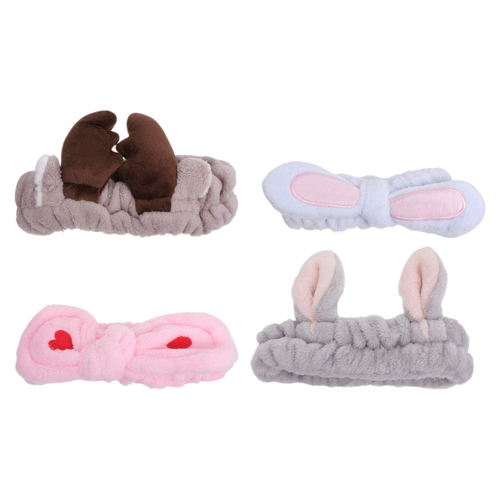 4Pcs Women's Face Wash Headbands - Soft Elastic Hair Scrunchies for Spa, Makeup & Skincare - Reusable Cosmetic Hair Bands for Women & Kids - Perfect for Washing Face, Beauty Routine & Salon Use