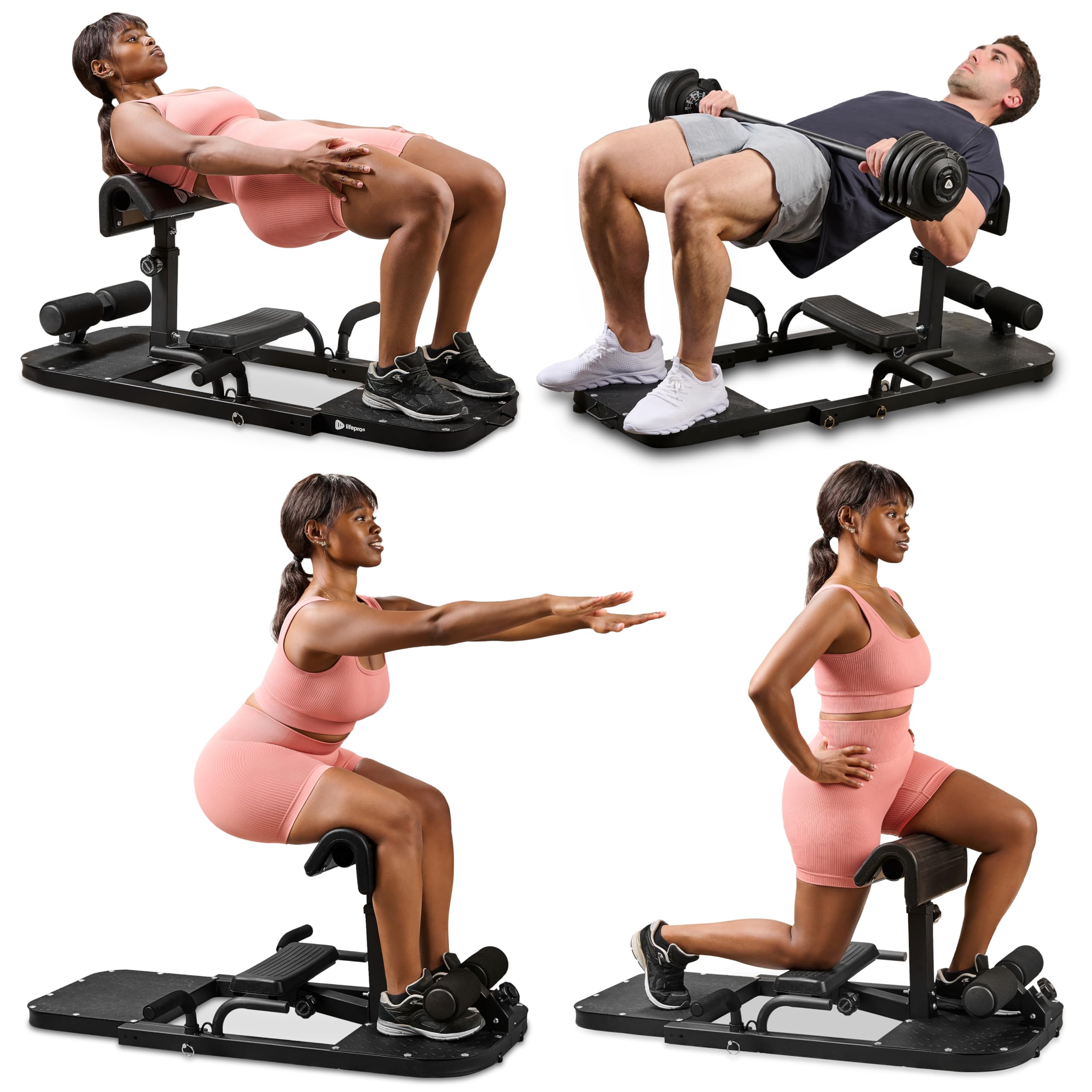 LifePro GluteBlast Hip Thrust Machine - Premium Home Gym Equipment for Glutes, Hips & Thighs with Resistance Bands - Squat & Glute Workout Bench for Strength Training | Perfect for Home Workouts, Booty Building & Leg Day Exercises