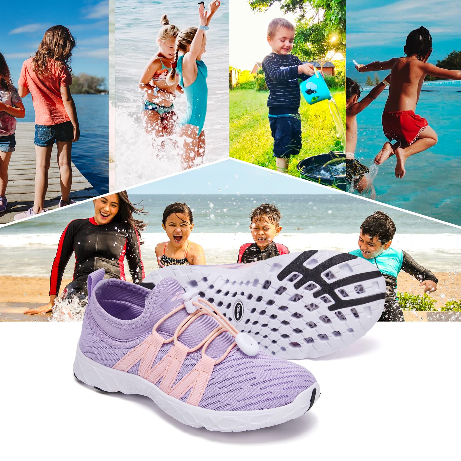 ALEADER Quick Dry Water Shoes for Kids - Slip-On Design for Toddler, Little Kid & Big Kid - Perfect for Swimming, Beach & Pool Activities
