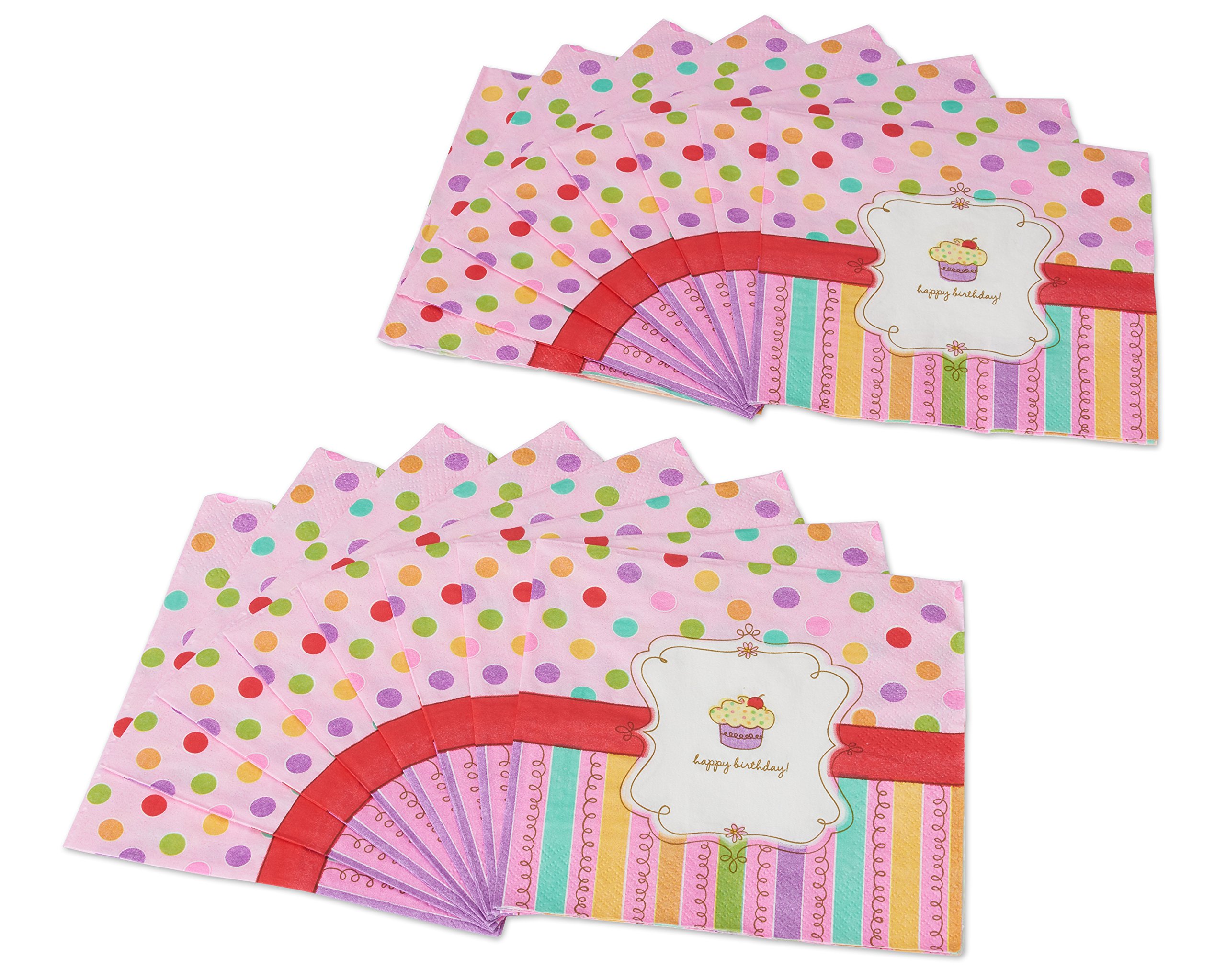 American Greetings Sweet Stuff 16-Count Party Napkins - Perfect for Birthday, Baby Shower & Luncheon Decorations