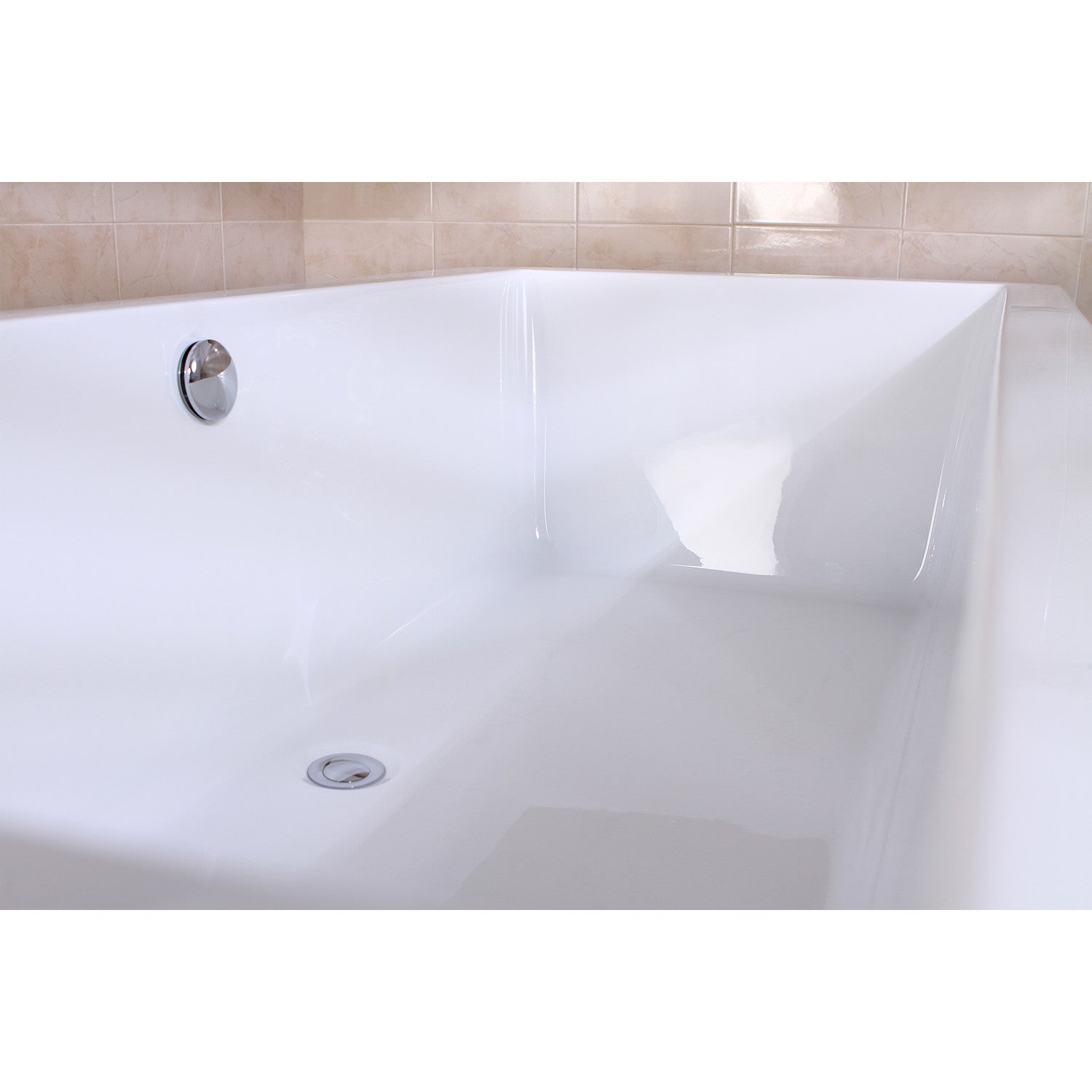Aqua Eden 66 Inch Acrylic Freestanding Bathtub - Rectangular Double Ended Soaking Tub with Drain, Glossy White Finish | Perfect for Modern Bathroom & Spa Relaxation