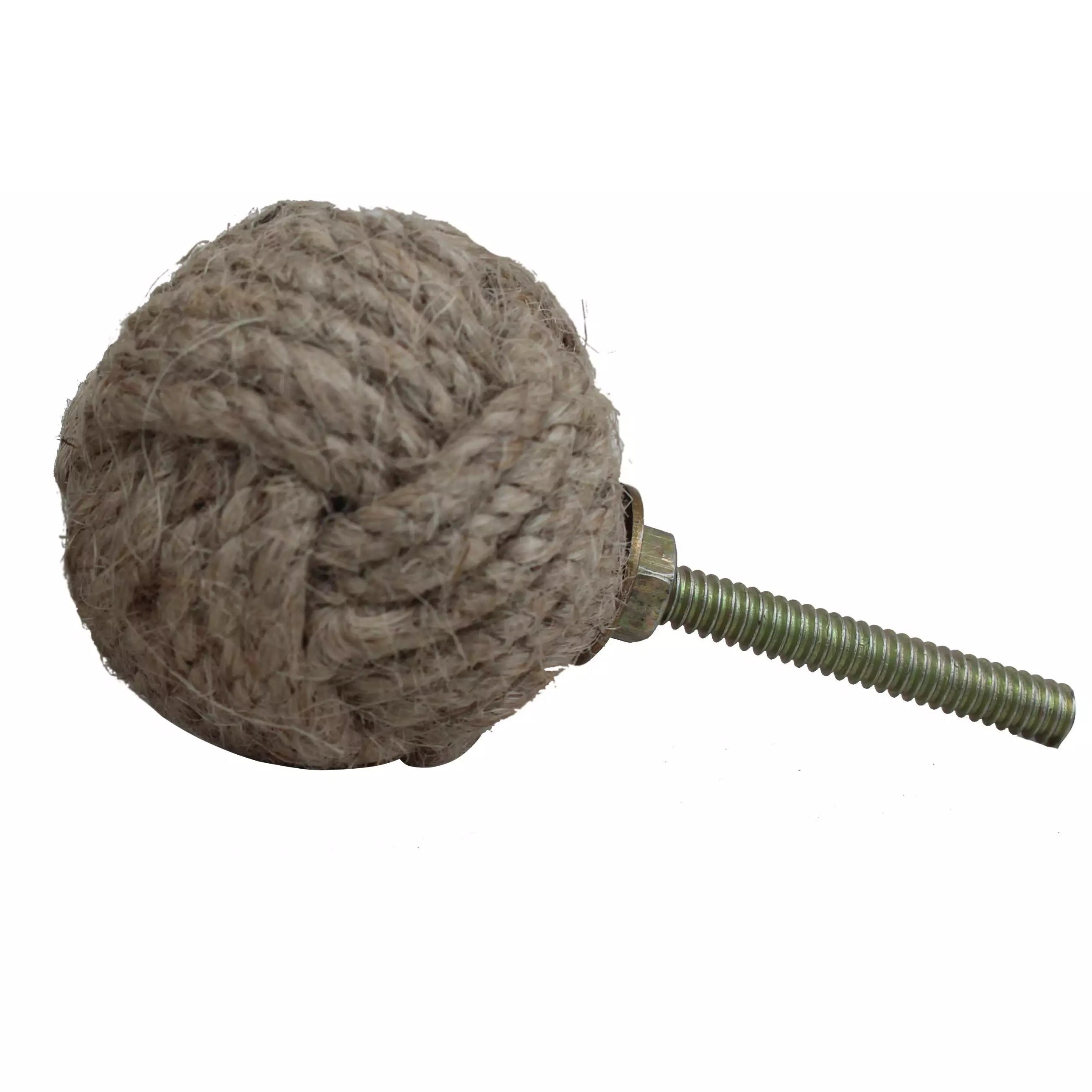 Natural Jute Rope Knob - Eco-Friendly Cabinet & Drawer Pull for Home Decor - Perfect for DIY Furniture, Farmhouse Style Cabinets, and Rustic Home Improvement Projects