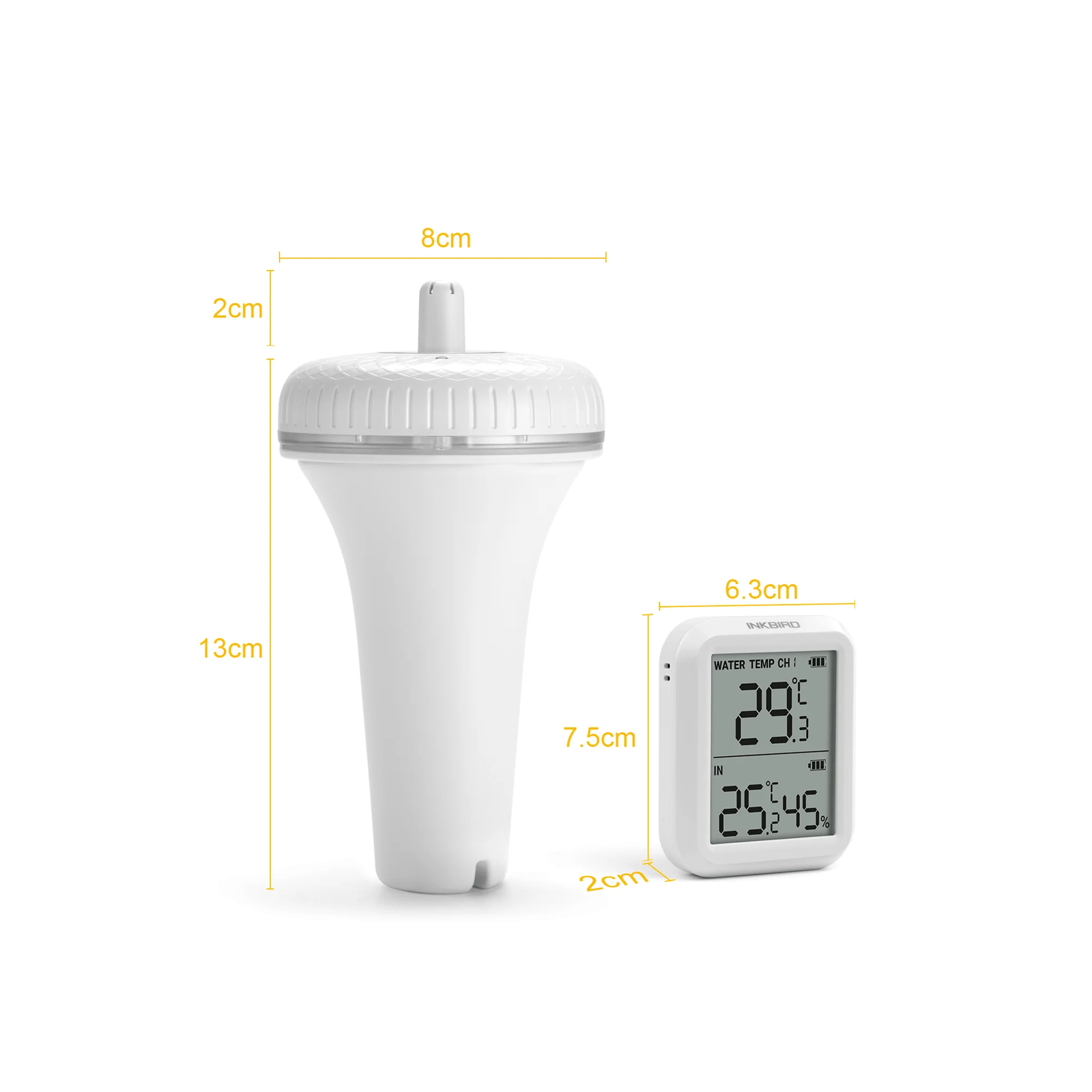 Wireless Pool Thermometer Set IBS P01R - Accurate Water Temperature Monitor for Swimming Pools, Spas & Hot Tubs - Perfect for Home, Vacation & Outdoor Water Activities