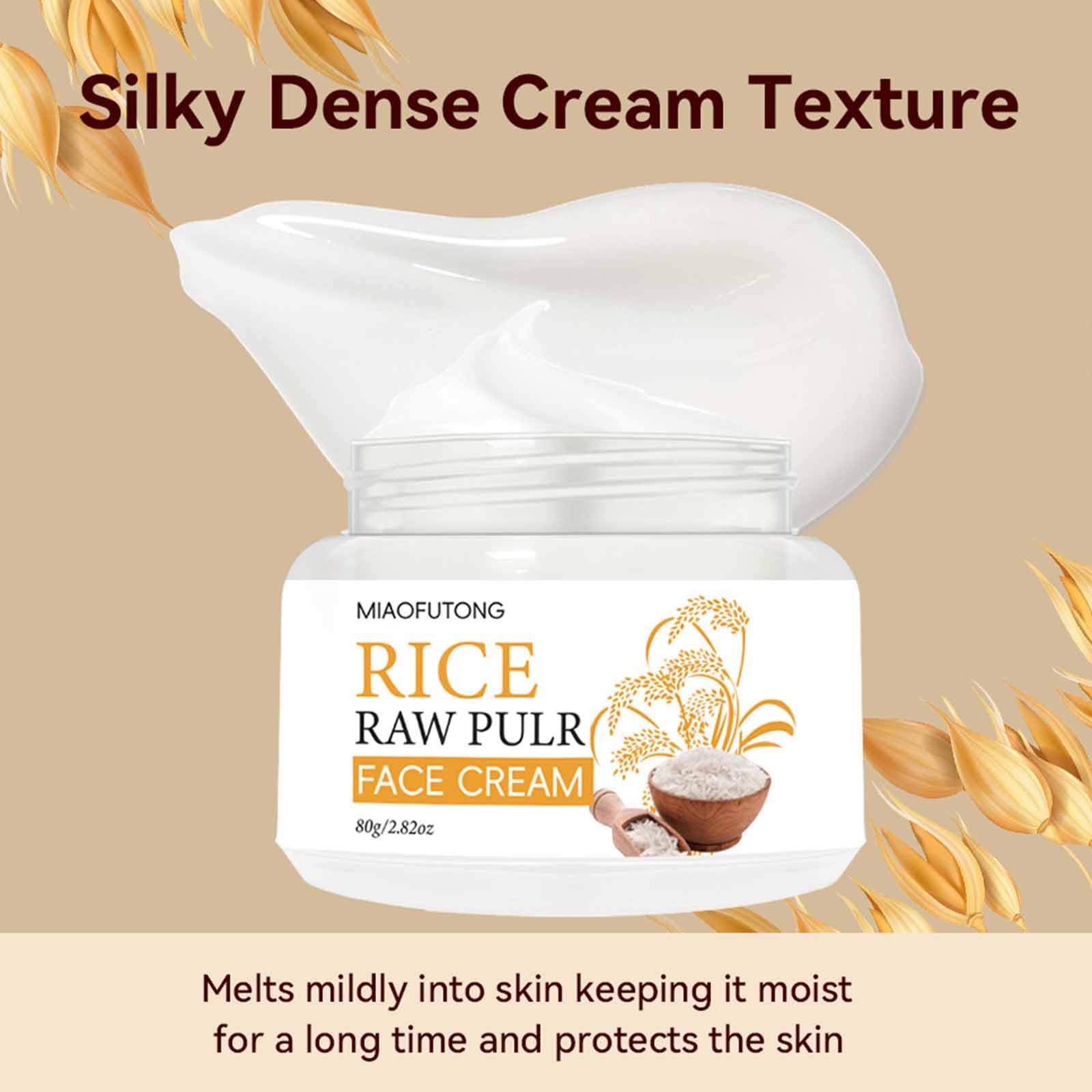 Fermented Rice Embryo Extract Face Moisturizer Cream - Rice Bran Essence Serum for Deep Hydration & Skin Barrier Repair | Lightweight, Nourishing Facial Cream 80ml | Perfect for Dry Skin & Nighttime Skincare Routine