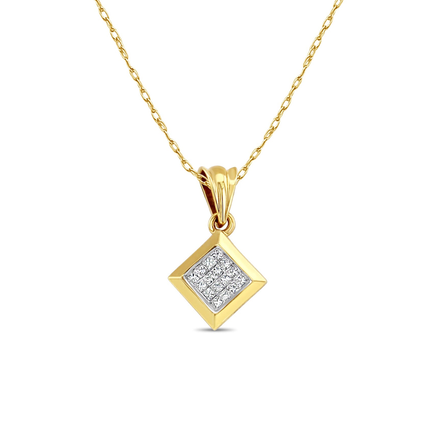 0.50cttw Princess Cut Diamond Pendant in 14k Yellow Gold - Elegant Necklace for Women, Perfect Gift for Anniversary, Valentine's Day & Special Occasions