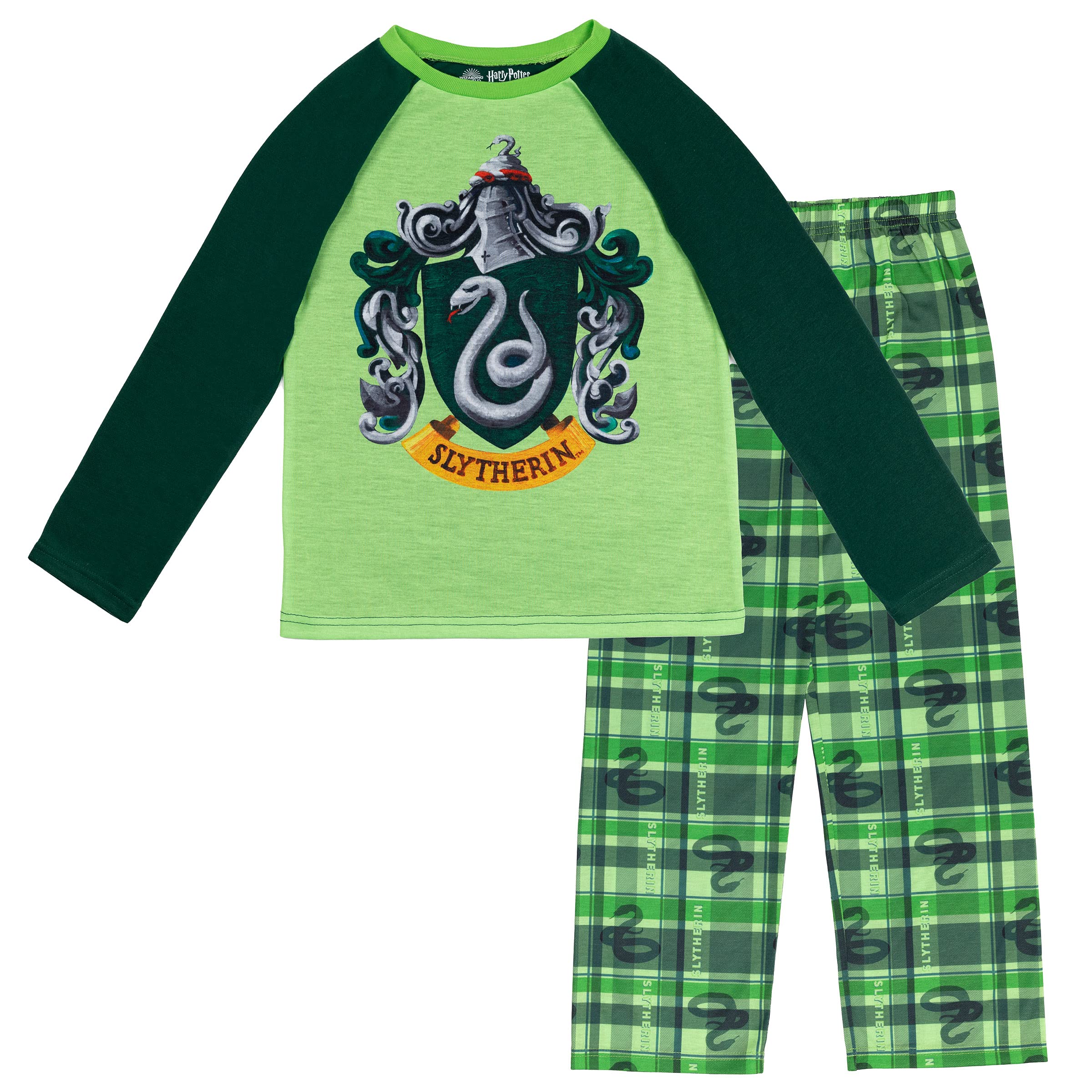 Harry Potter Gryffindor Hufflepuff Ravenclaw Pajama Set for Boys & Girls - Cozy 2-Piece Sleepwear with Shirt & Pants (Toddler to Big Kid Sizes) - Perfect for Halloween, Sleepovers & Movie Nights