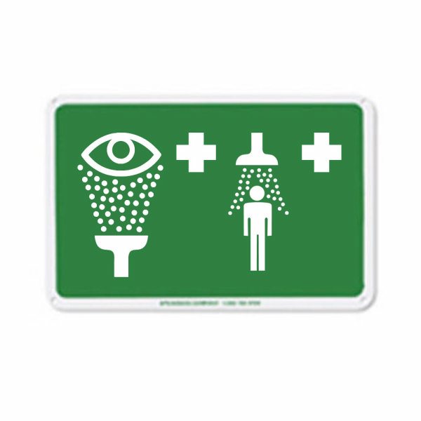 Speakman SGN3 Emergency Shower & Eyewash Station Sign - ANSI Compliant Safety Label for Industrial Workplaces and Laboratories