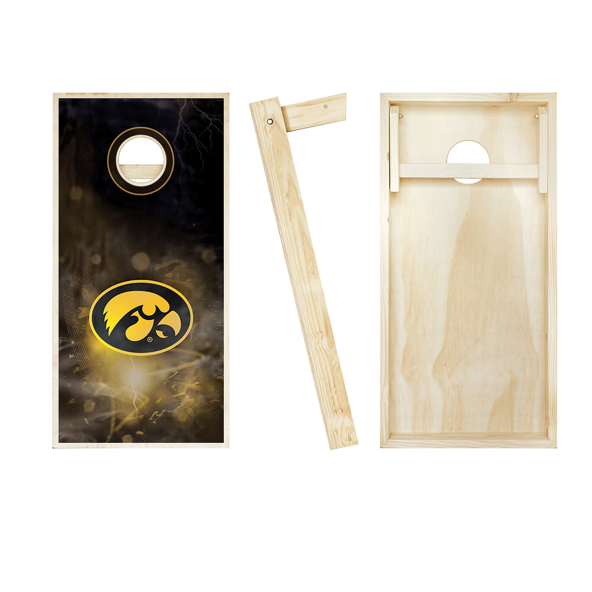 Skip's Garage Iowa Hawkeyes Cornhole Board Set - Official Team Logo Design - Regulation Size Bean Bag Toss Game for Tailgating, Backyard Parties & Outdoor Events