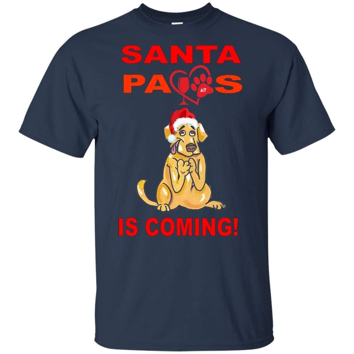 Santa Paws Is Coming - Funny Christmas Dog Lover Youth T-Shirt | Ultra Soft Cotton Tee for Kids & Teens | Perfect Gift for Pet Owners & Holiday Parties