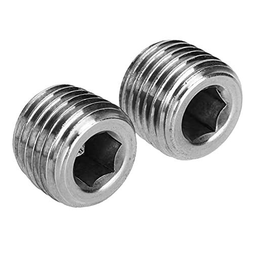 Stainless Steel Hex Head Pipe Plug - Male Thread Countersunk, High Hardness & Strength (2Pcs) - Perfect for Automotive Plumbing & Pipe Connections