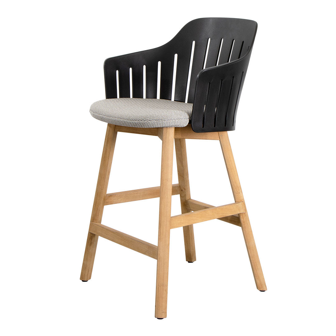 Premium Outdoor Counter Chair with Wood Base - Includes Comfortable Back & Seat Cushions - Perfect for Patio, Deck, Poolside & Bar Counter Seating