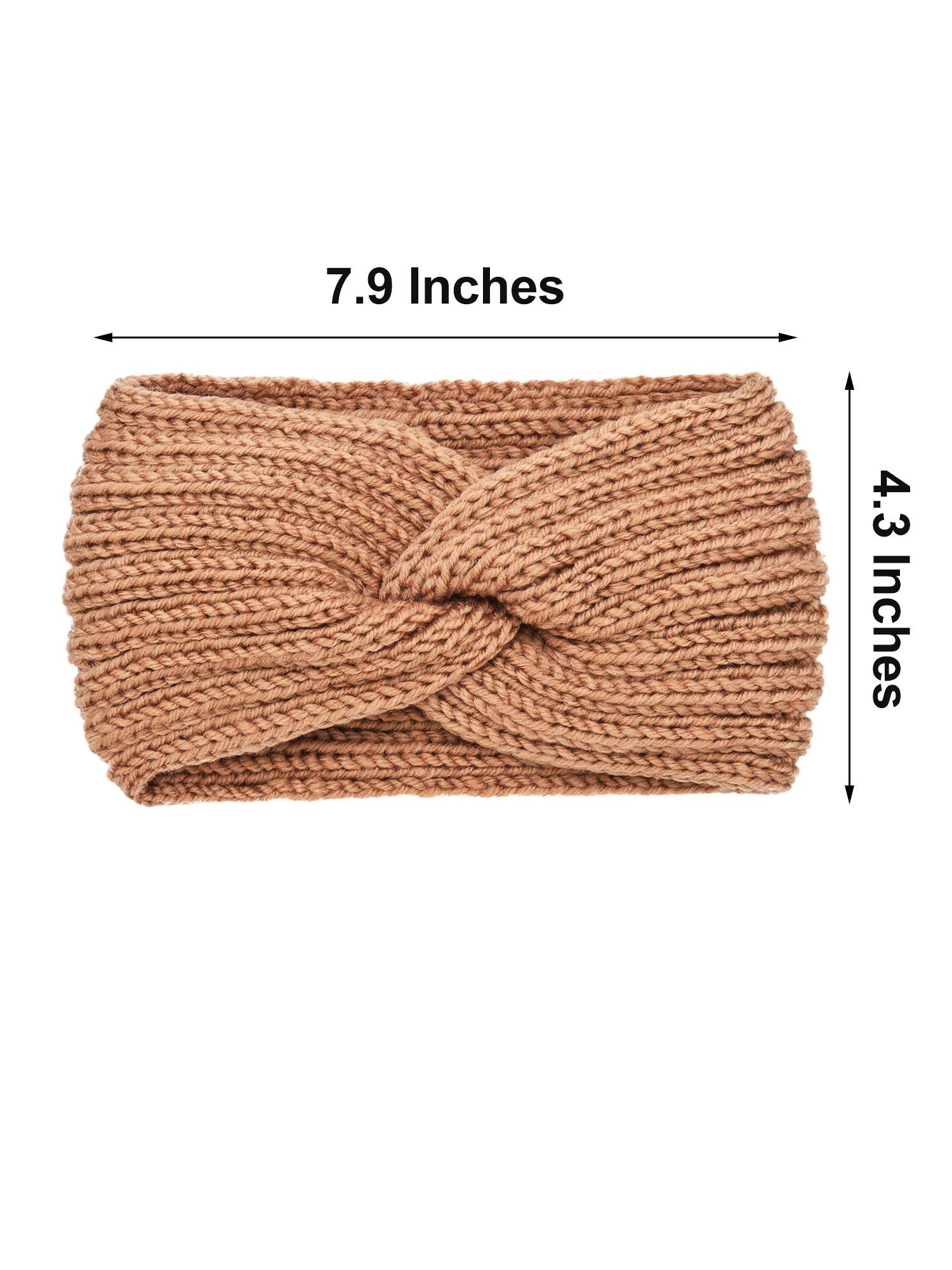 TecUnite 4 Pack Chunky Knit Headbands for Women - Braided Winter Ear Warmers & Crochet Head Wraps - Soft Stretchy Hair Accessories for Girls & Women | Perfect for Cold Weather, Outdoor Activities & Fashion Styles