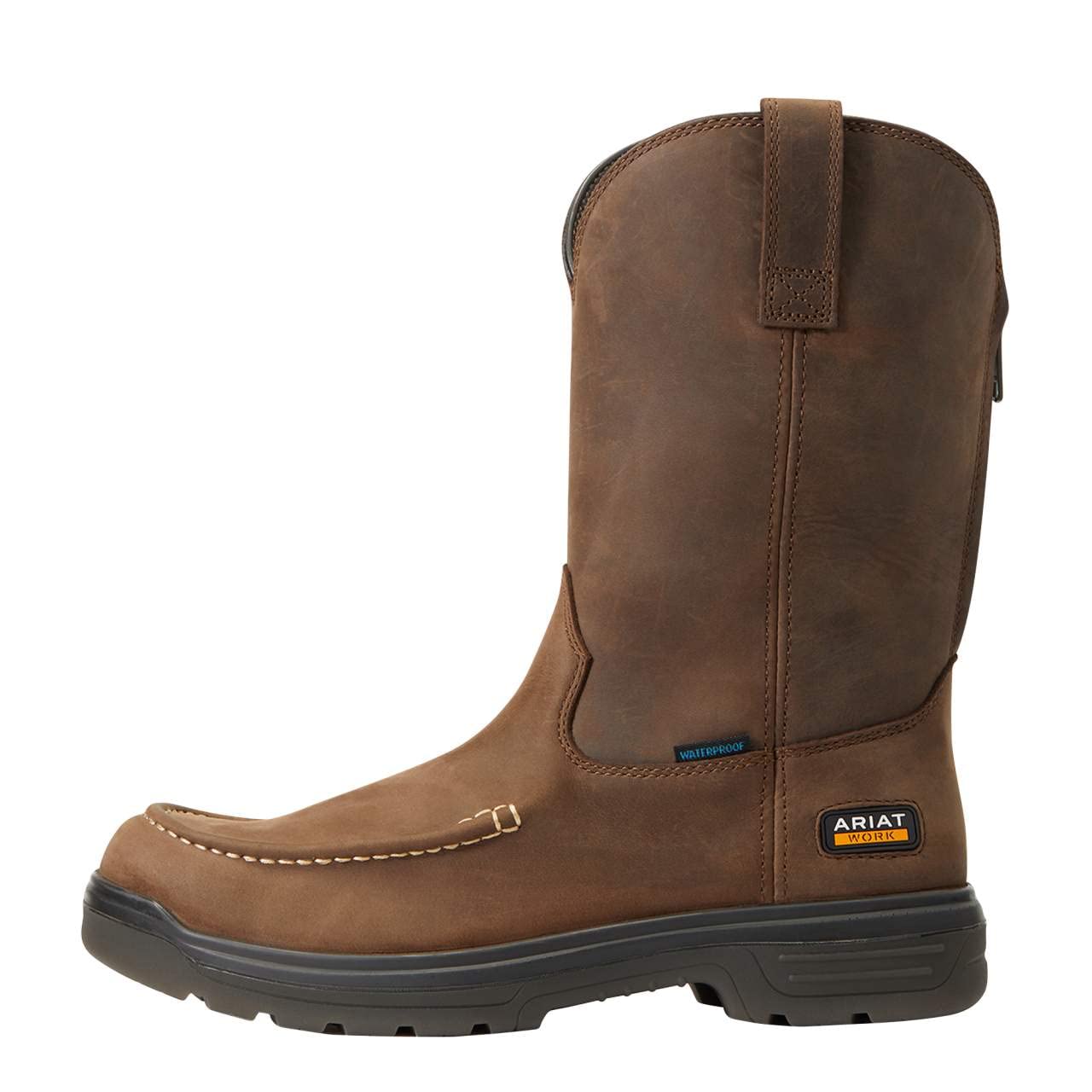 Ariat Men's Turbo Moc Toe Waterproof Work Boots - Steel Toe Safety Shoes for Construction, Hiking & Outdoor Work - Slip Resistant & Comfortable Workwear