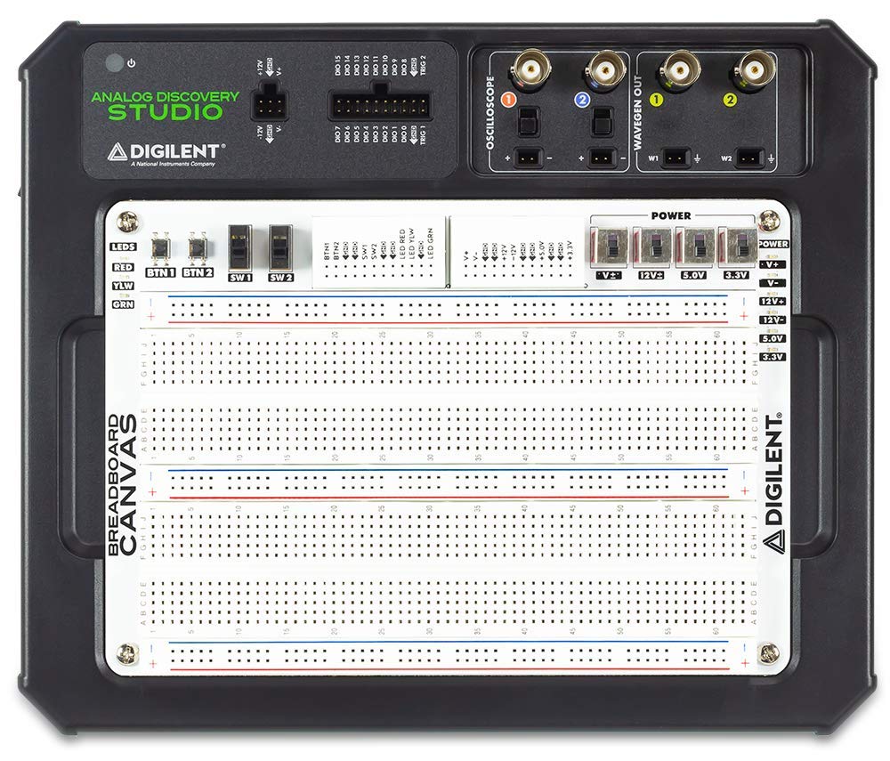 Digilent Analog Discovery Studio - Portable Electronics Lab Kit for Students | Circuit Design, Engineering Projects & STEM Learning | Ideal for Home, Classroom & DIY Experiments
