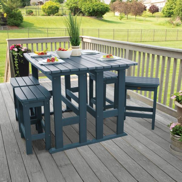 Lehigh 6-Piece Counter Height Balcony Patio Set - Outdoor Dining & Relaxing Furniture for Small Spaces