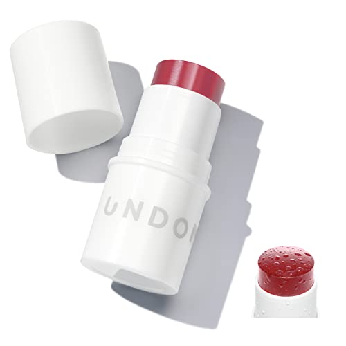 Undone Beauty Water Blush Stick with Coconut Water - Vegan & Cruelty-Free Cheek Makeup for Radiant Dewy Glow - Easy Blend Natural Flushed Cheeks - Cherry Shade 0.19oz - Perfect for Everyday Wear & On-The-Go Touch Ups