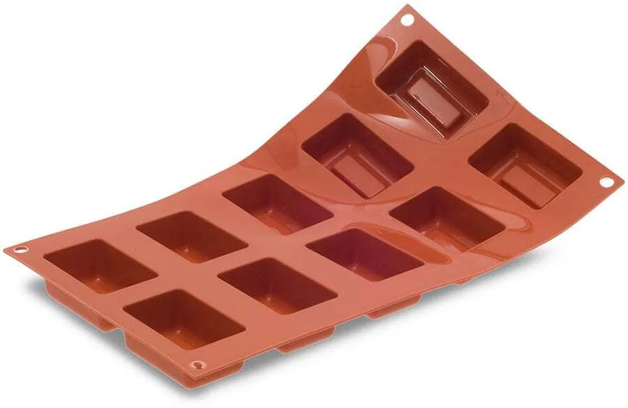 Non-Stick Orange Rectangular Savarin Cake Mold - Perfect for Baking Cakes, Bread, and Pastries at Home or Commercial Use