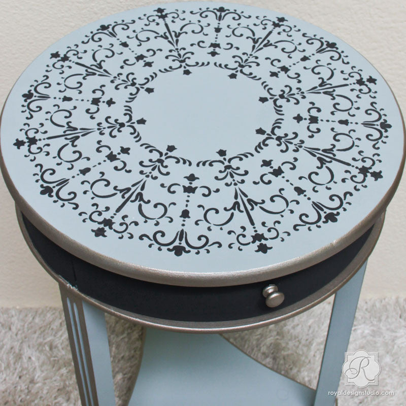 San Bartolo Alison Woolley Medallion Furniture Stencil - DIY Home Decor Stencils for Wood, Walls & Fabric - Perfect for Furniture Painting, Wall Art & Craft Projects