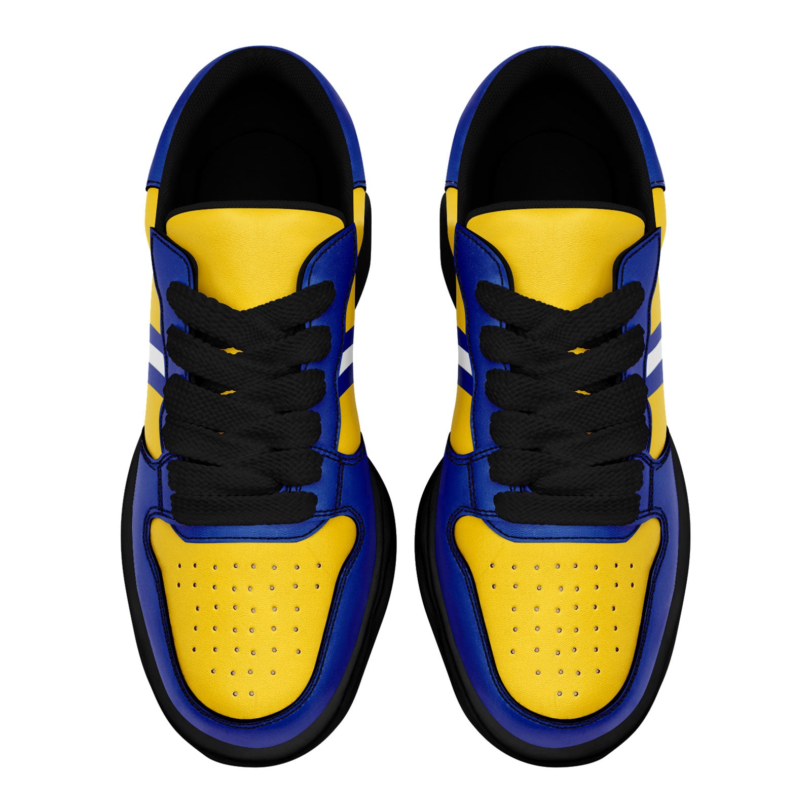 Custom Blue & Yellow Los Angeles Themed Personalized Sneakers - Unisex Casual Shoes for Walking & Running (FN032 D020389) - Perfect for Streetwear Fashion & Urban Lifestyle
