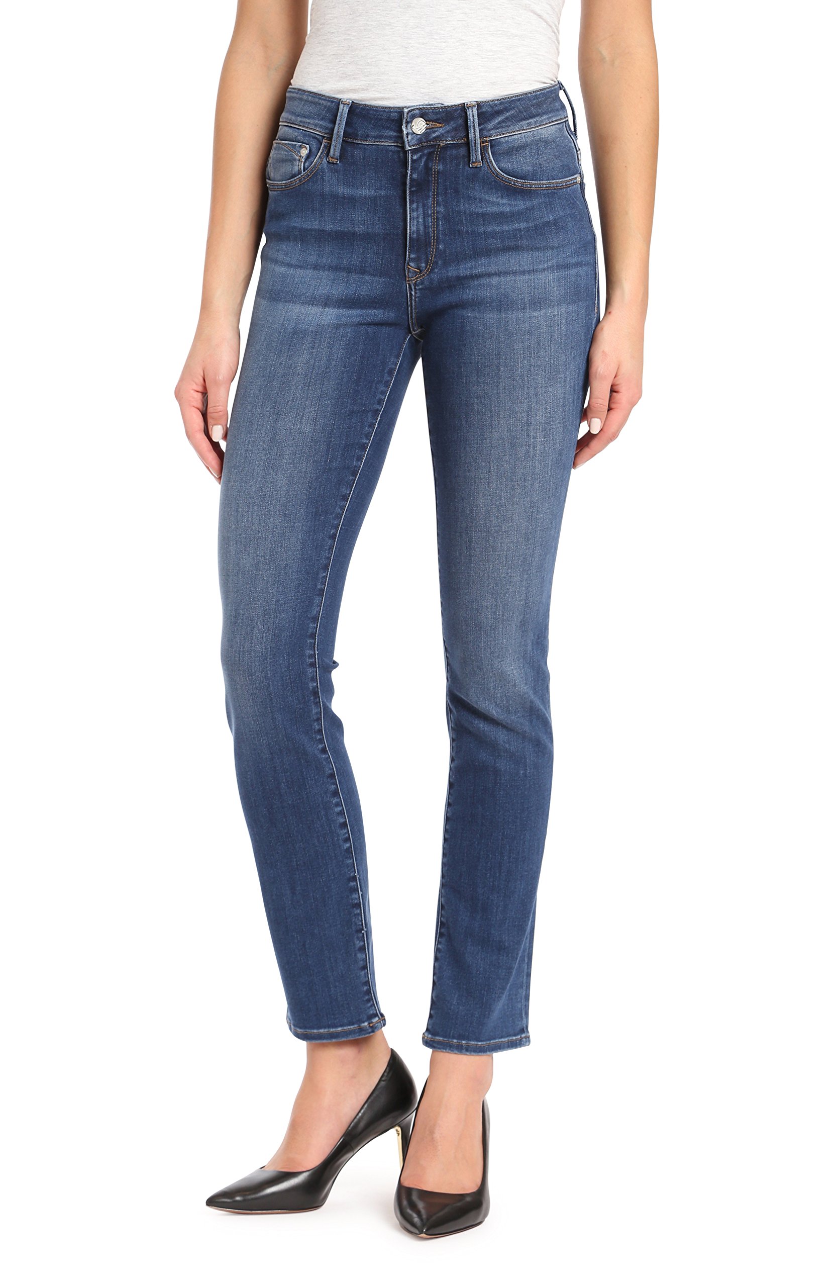 Mavi Kendra Women's High Rise Straight Leg Jeans - Comfortable Boyfriend Style Denim Pants for Casual Wear, Office & Weekend Outfits