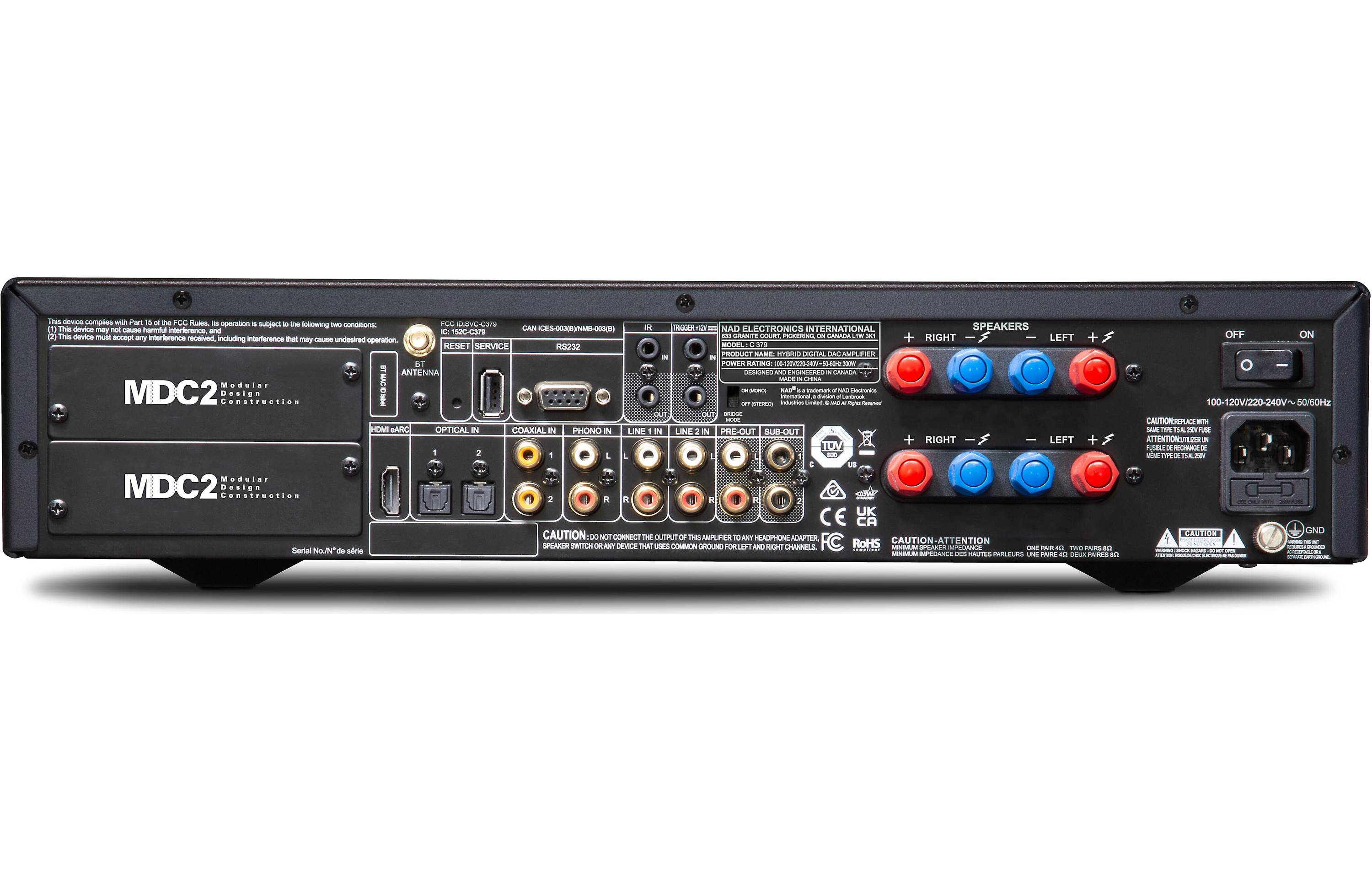 NAD Electronics C379 Bluetooth Stereo Integrated Amplifier with DAC - High-Fidelity Audio for Home Theater & Music Listening