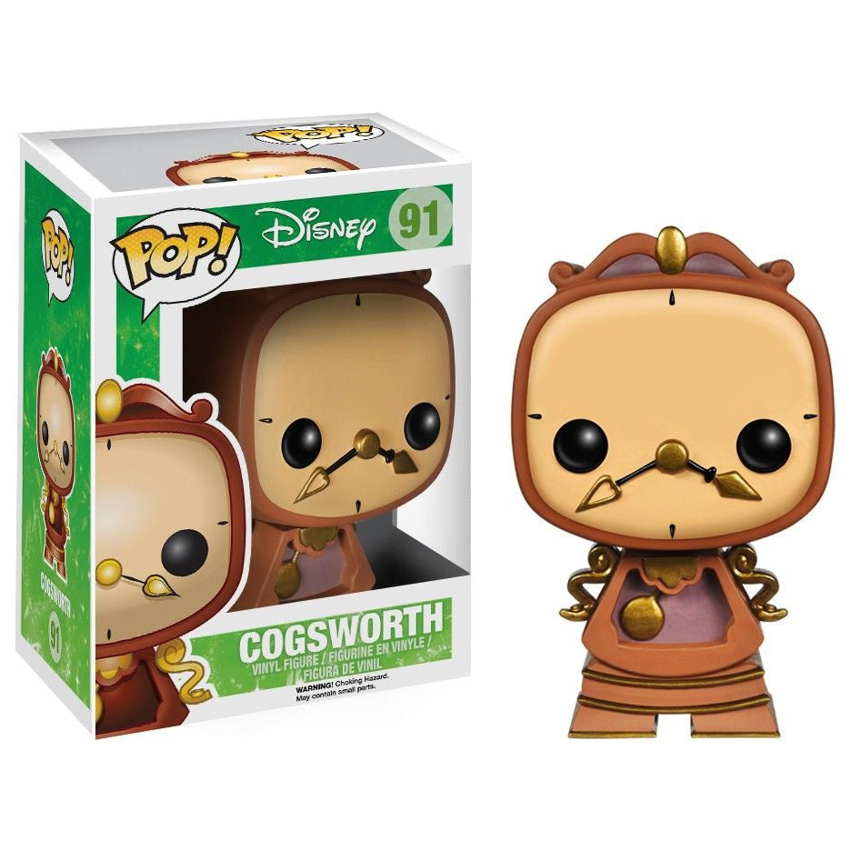 Disney Beauty and The Beast Cogsworth Pop! Vinyl Figure Series 6 [91] - Collectible Toy for Disney Fans, Home Decor & Gift Idea