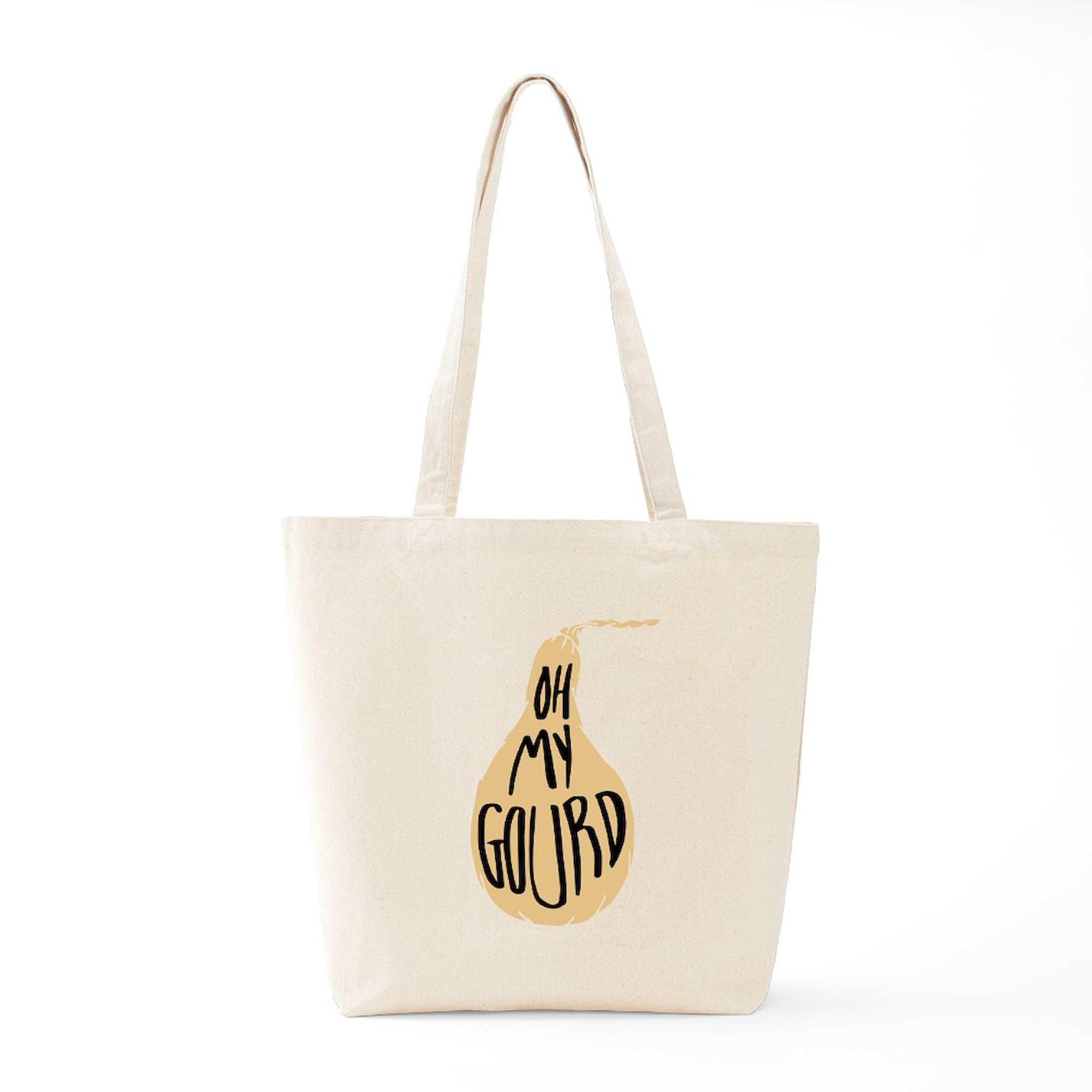 Eco-Friendly Oh My Gourd Canvas Tote Bag - Reusable Natural Cotton Shopping Bag for Groceries, Beach & Farmers Market