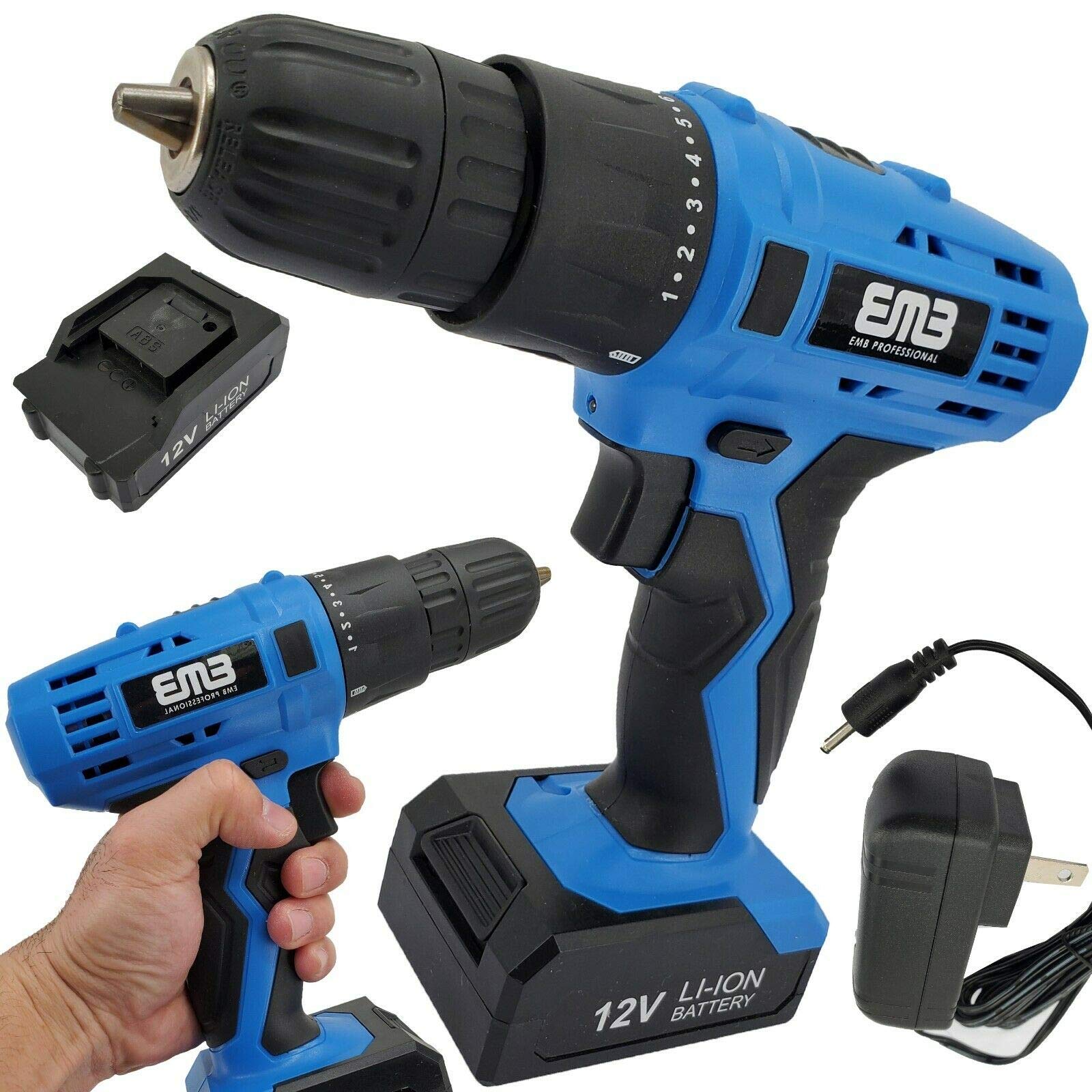 12V Cordless Drill Driver with 1300mAh Lithium Battery, 18-Position Clutch & Adjustable Speed - Perfect for DIY Home Projects, Woodworking, and Furniture Assembly (Includes Charger)