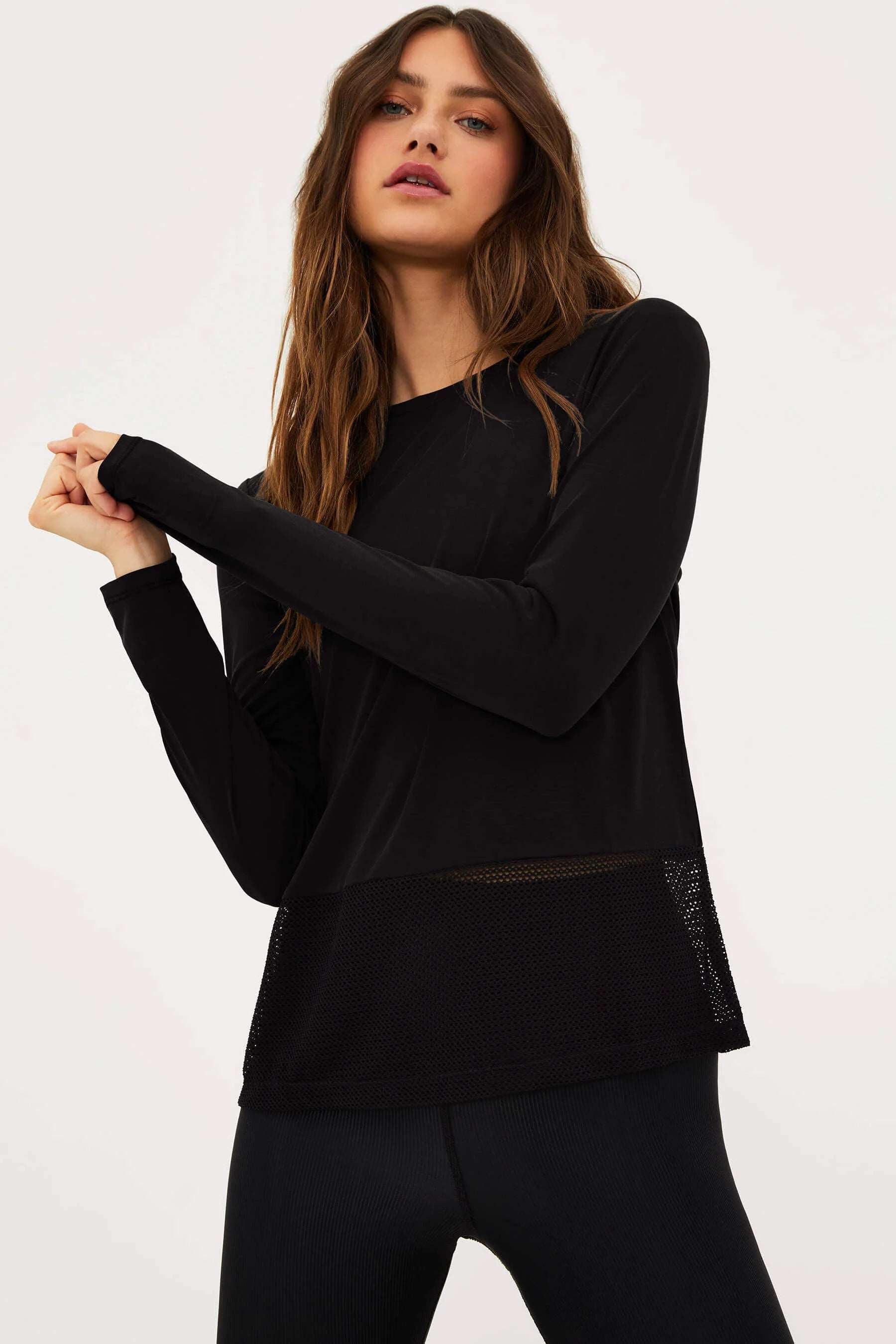 Beach Riot Women's Kennedy Long Sleeve T-Shirt - Black | Soft Stretchy Fabric | Perfect for Beach Cover-Up, Yoga & Casual Outfits