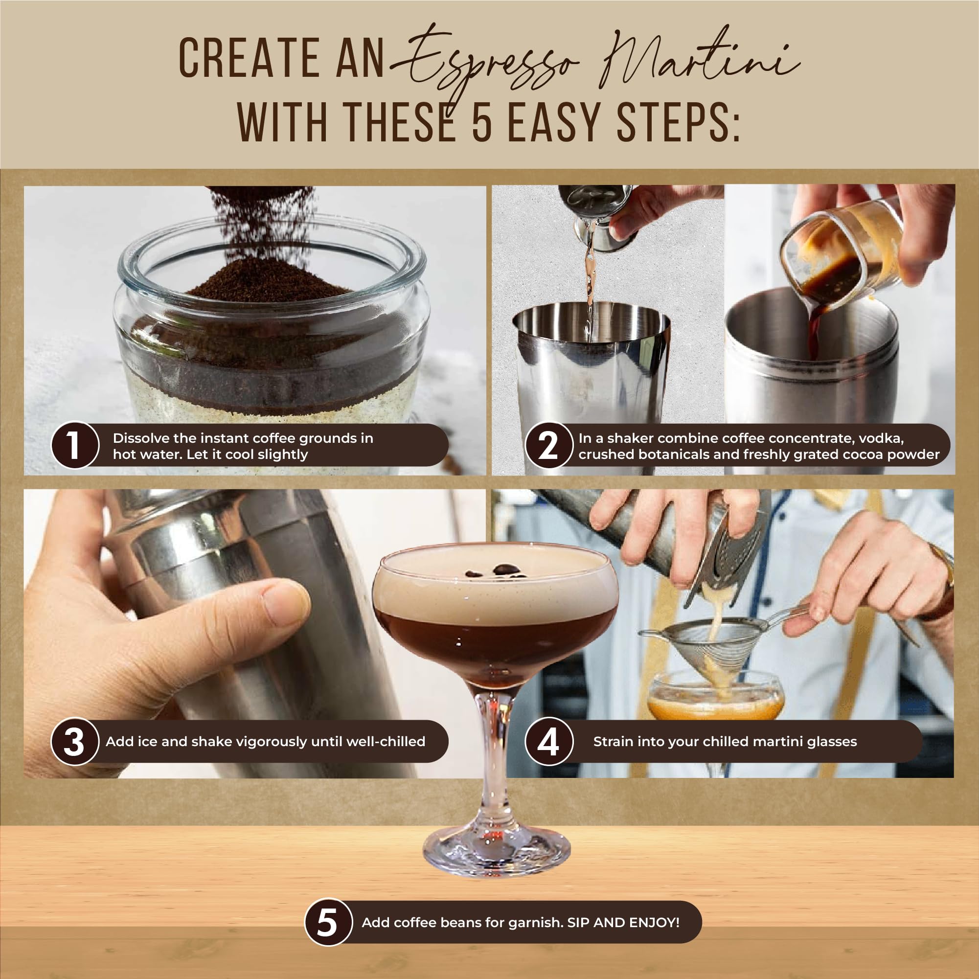 Espresso Martini Kit Gift Set - Complete Cocktail Maker Kit with Premium Espresso Mix, Shaker, Glasses & Party Accessories | Perfect for Birthdays, Weddings & Girls Night Out | Elegant Gifts for Women & Home Bartenders