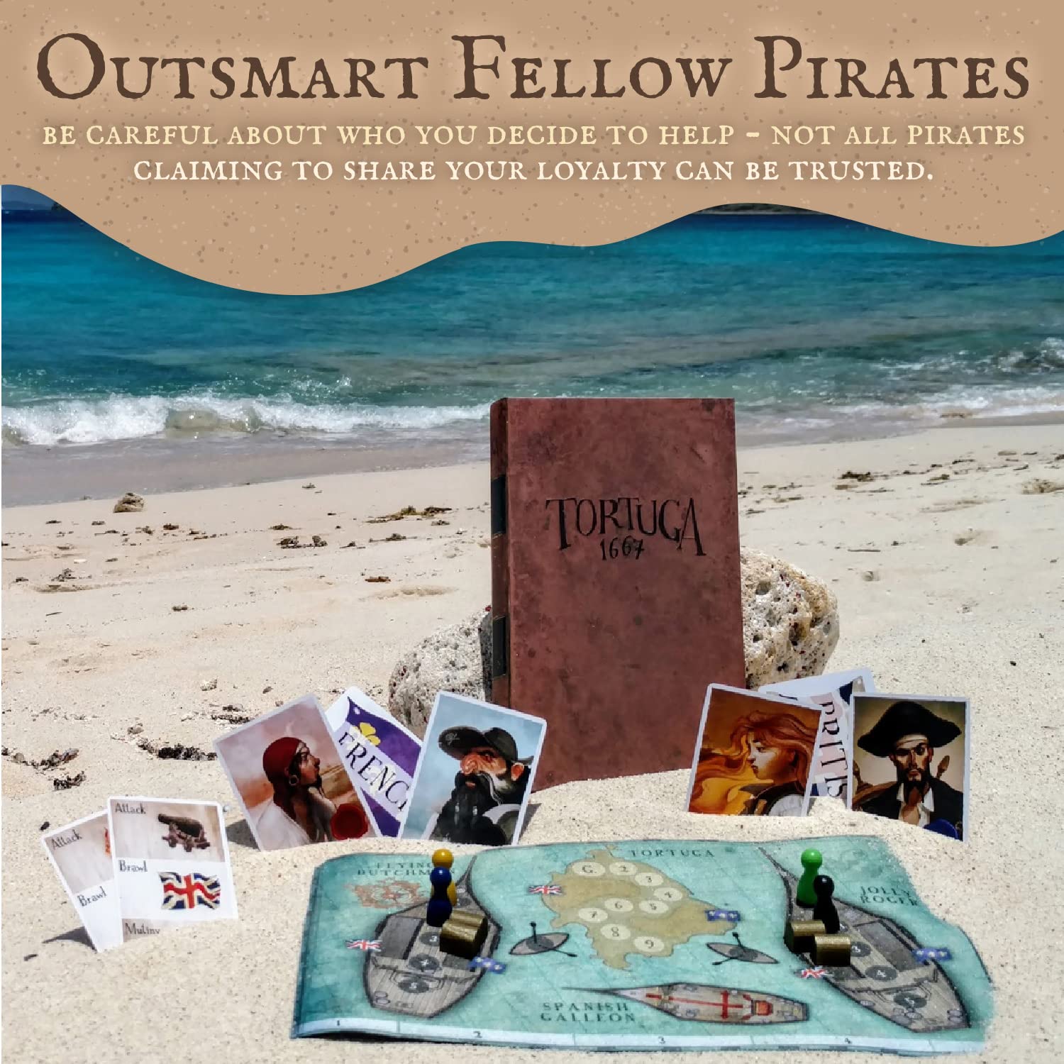Tortuga 1667 Board Game - Strategic Treasure Plunder Card Game for 2-9 Players | Perfect for Family Game Nights, Party Gatherings, and Strategy Enthusiasts