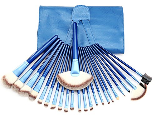 24-Piece Professional Makeup Brush Set - Ultra Soft Synthetic Bristles for Foundation, Eyeshadow & Blending - Includes Travel Pouch (Perfect for Home Use, Salon Professionals & Travel Makeup Kit)