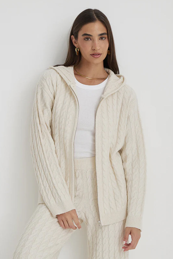 4th & Reckless Janina Knit Set - Cream Women's Casual Outfit | Cozy Loungewear & Streetwear Fashion for Fall/Winter