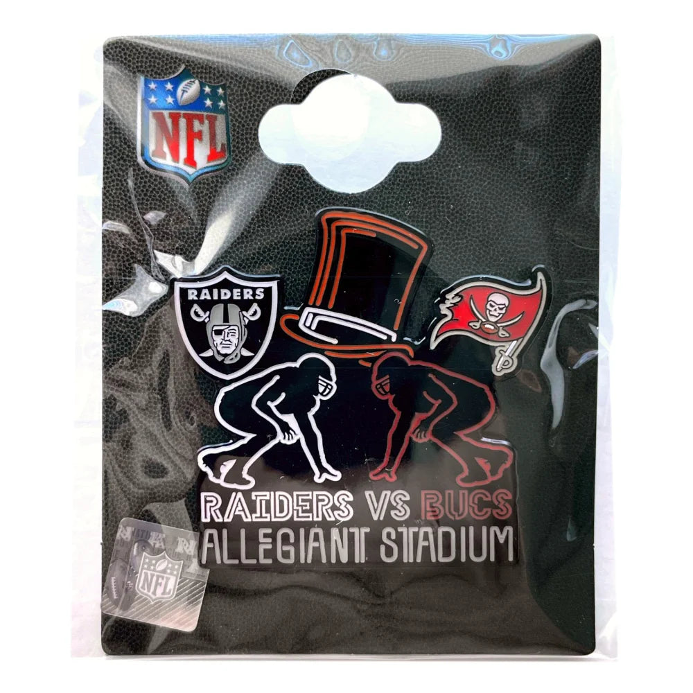 Las Vegas Raiders vs. Tampa Bay Buccaneers 2020 Inaugural Season Limited Edition Game Day Collectible Pin - Perfect for NFL Fans, Sports Memorabilia Collectors, and Raiders Supporters