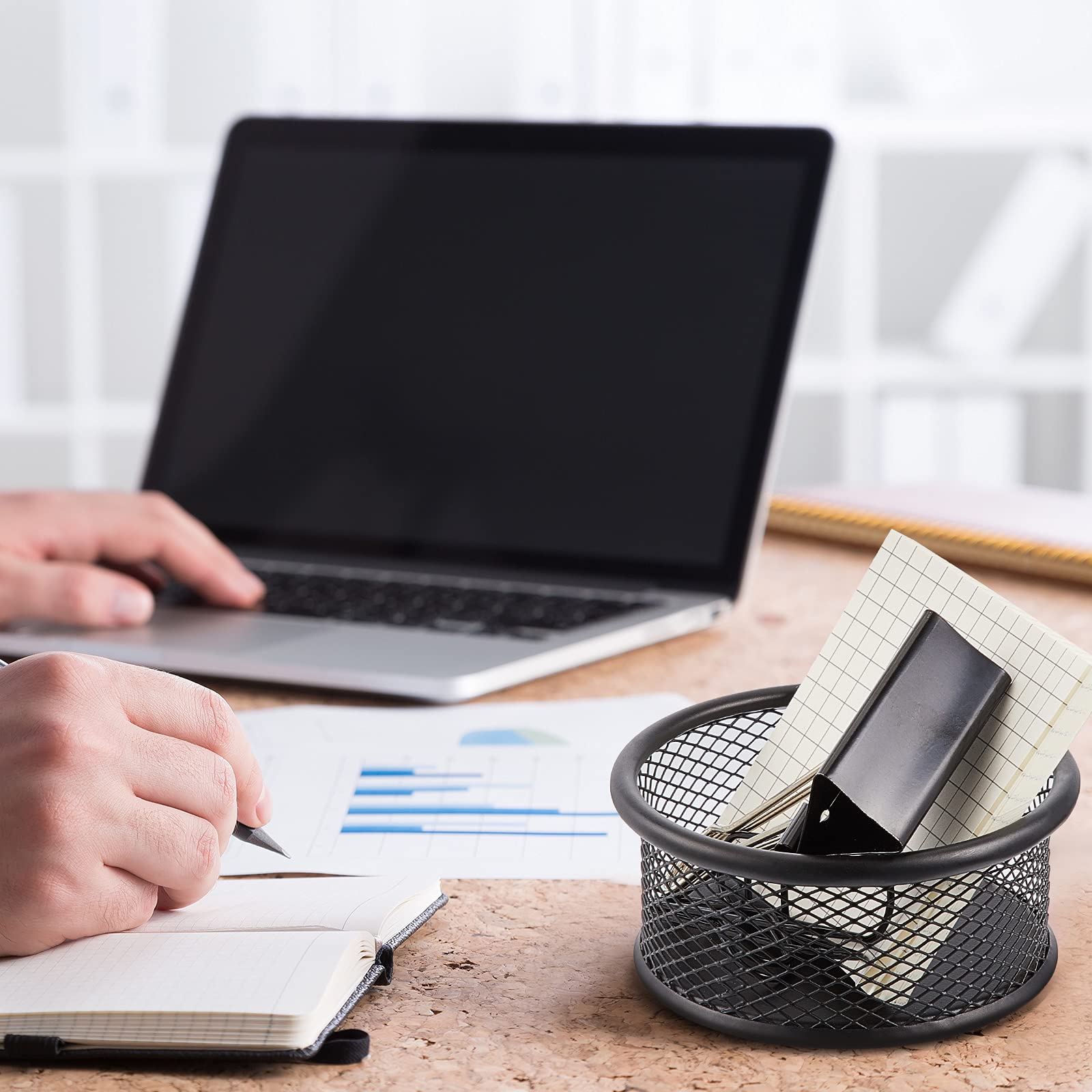 Mesh Paper Clip Holder & Dispenser - 3 Pack Desk Organizer for Office, School, Home - Perfect for Drawer Storage, Paperclip Collection & Workspace Accessories