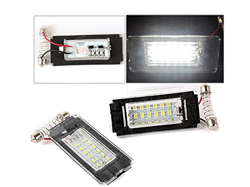 LED License Plate Lights for Mini Cooper R56 (2007-2013) - 2 Pack 6000K White Super Bright Bulbs - Plug & Play Installation - Perfect for Night Driving & Car Customization