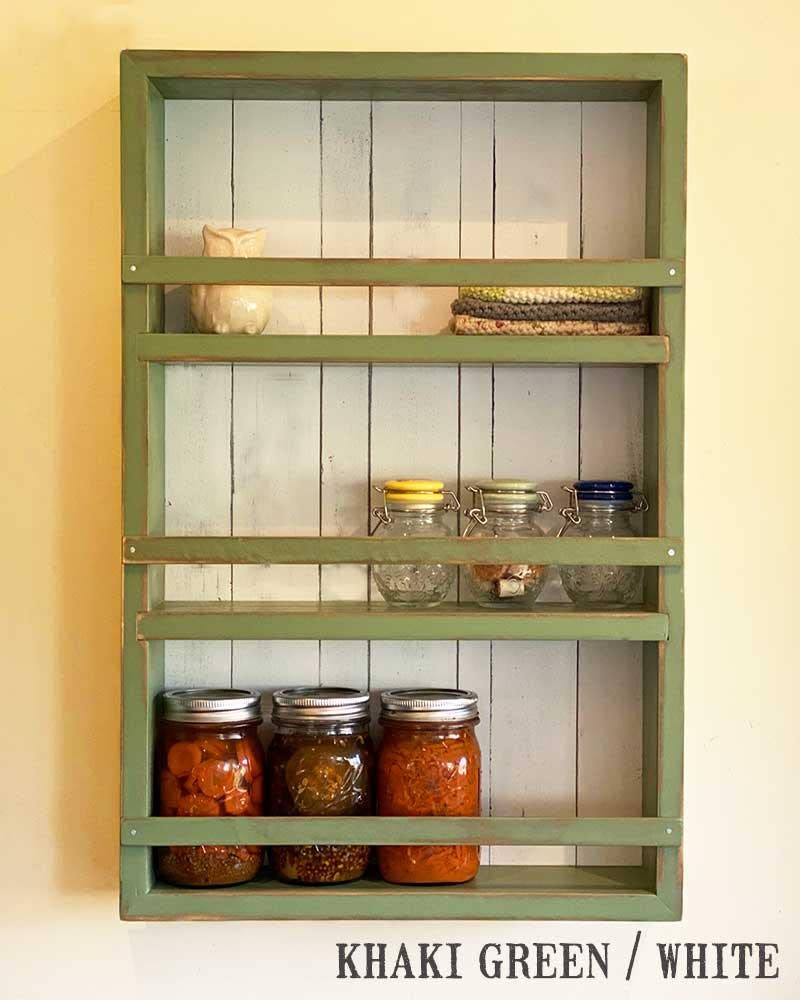 Solid Wood Spice Rack Cabinet No. 102 - Black/Mustard Yellow Kitchen Organizer for Herbs & Spices | Perfect for Pantry, Countertop, and Cabinet Storage