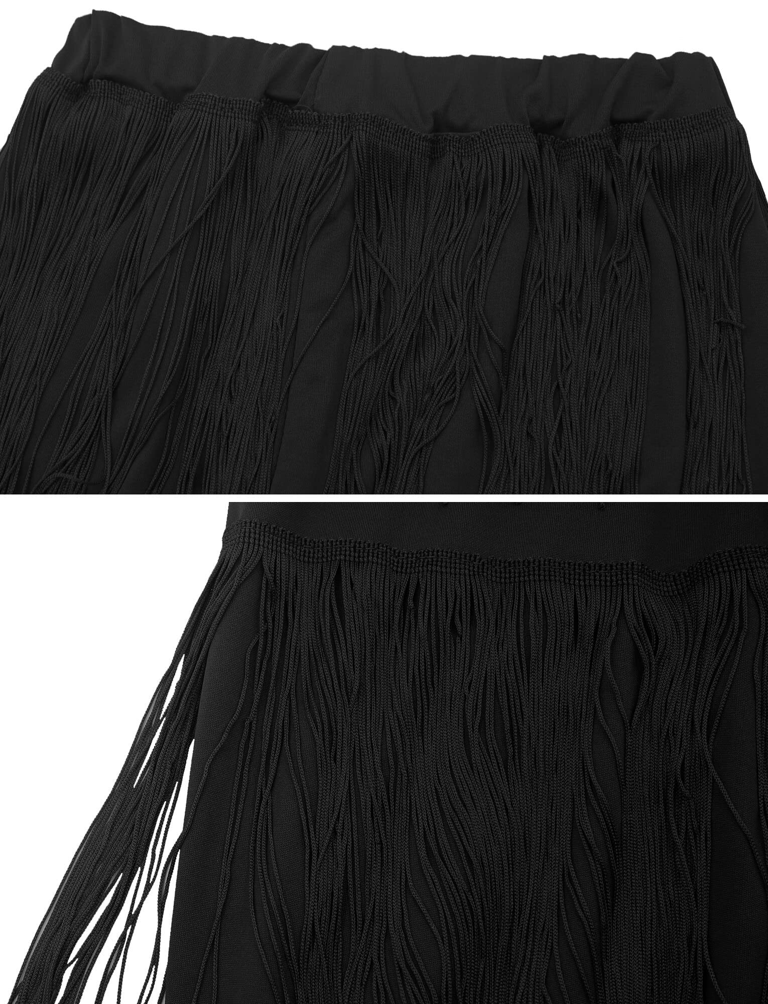 FEOYA Women's Latin Dance Pants with Fringe Tassels - Professional Ballroom, Rumba, Tango & Salsa Practice Wear | Perfect for Dance Performances, Competitions & Studio Training