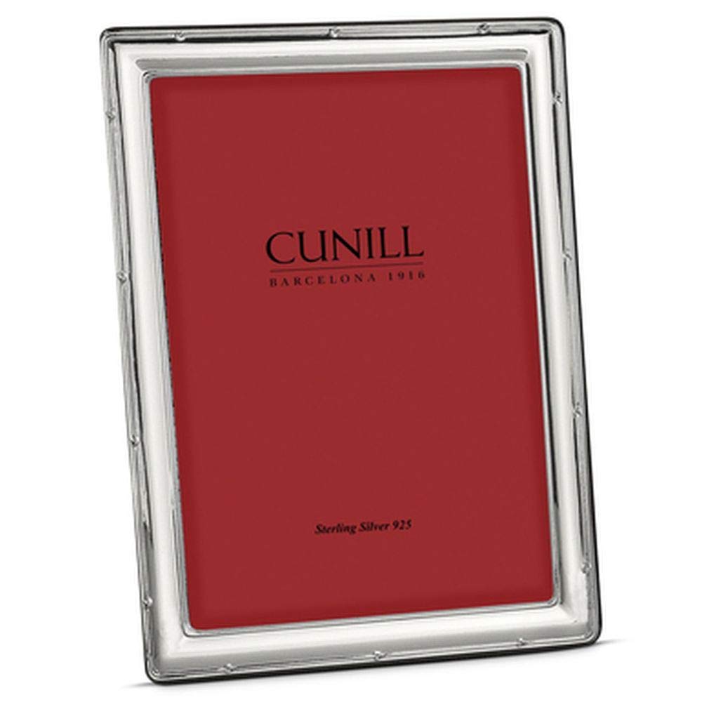 Elegant Cunill Narrow Ribbon Sterling Silver 5x7 Picture Frame - Engravable Keepsake for Weddings, Anniversaries & Special Occasions