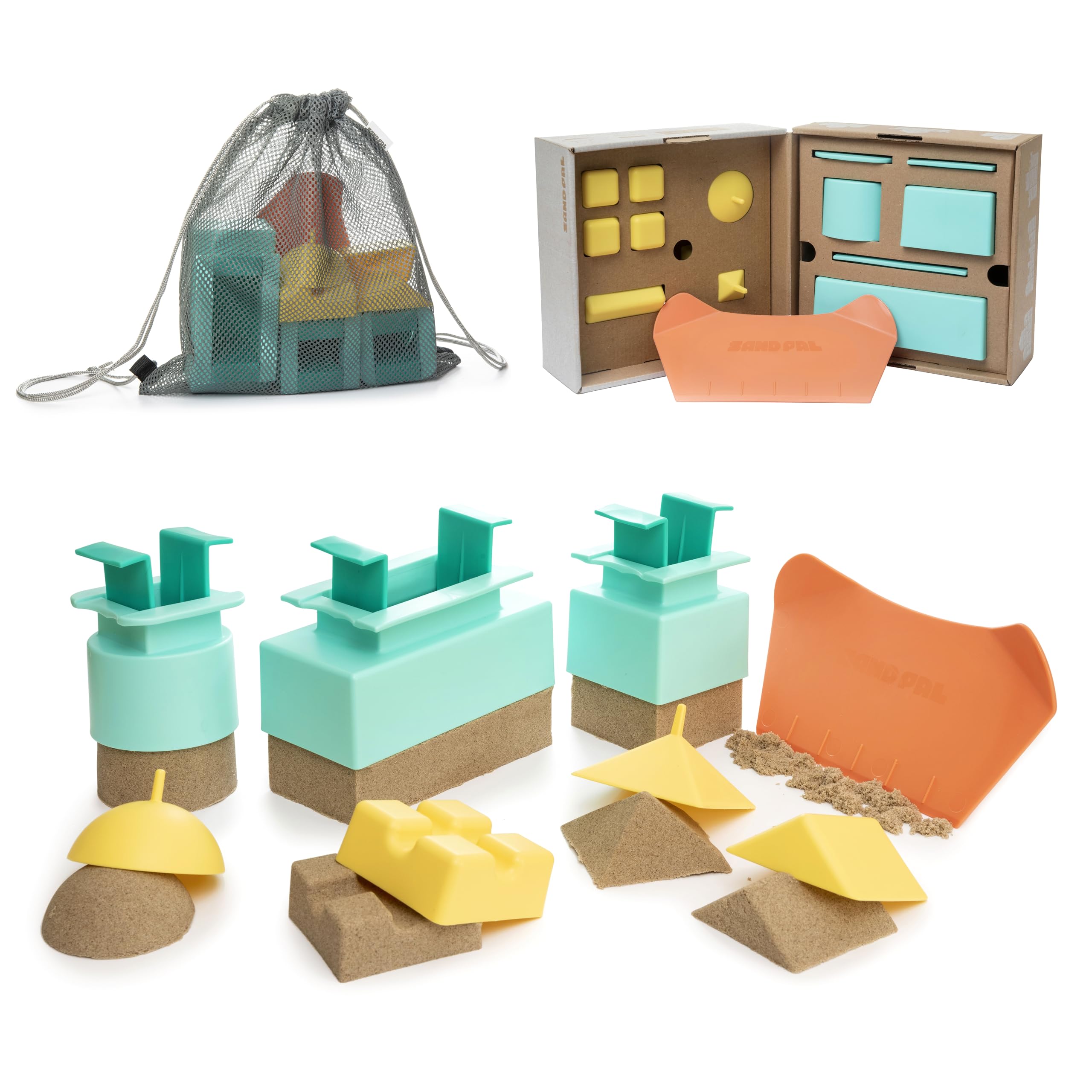 **Sand Pal Beach & Snow Toys for Kids - 9-Piece Travel-Friendly Sandcastle Building Kit for Ages 3-12 - Outdoor & Indoor Play with Molds, Shovels & Mesh Storage Bag - Perfect for Beach, Backyard & Snow Day Fun**