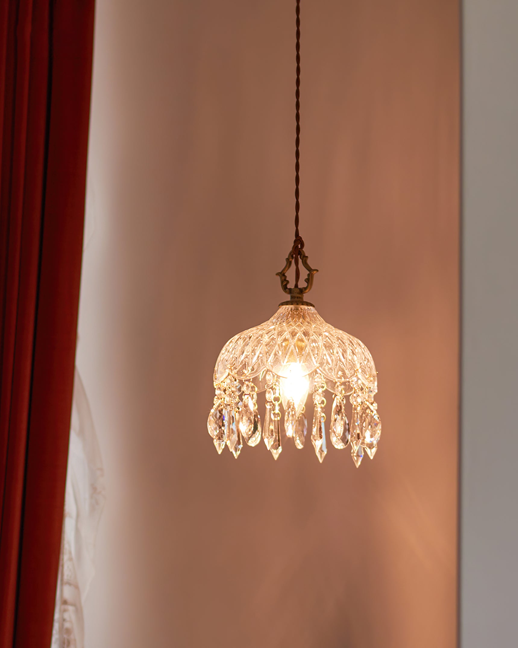 Crystal Haba Pendant Lamp - Modern Glass Ceiling Light Fixture for Dining Room, Kitchen, Living Room & Bedroom Decor