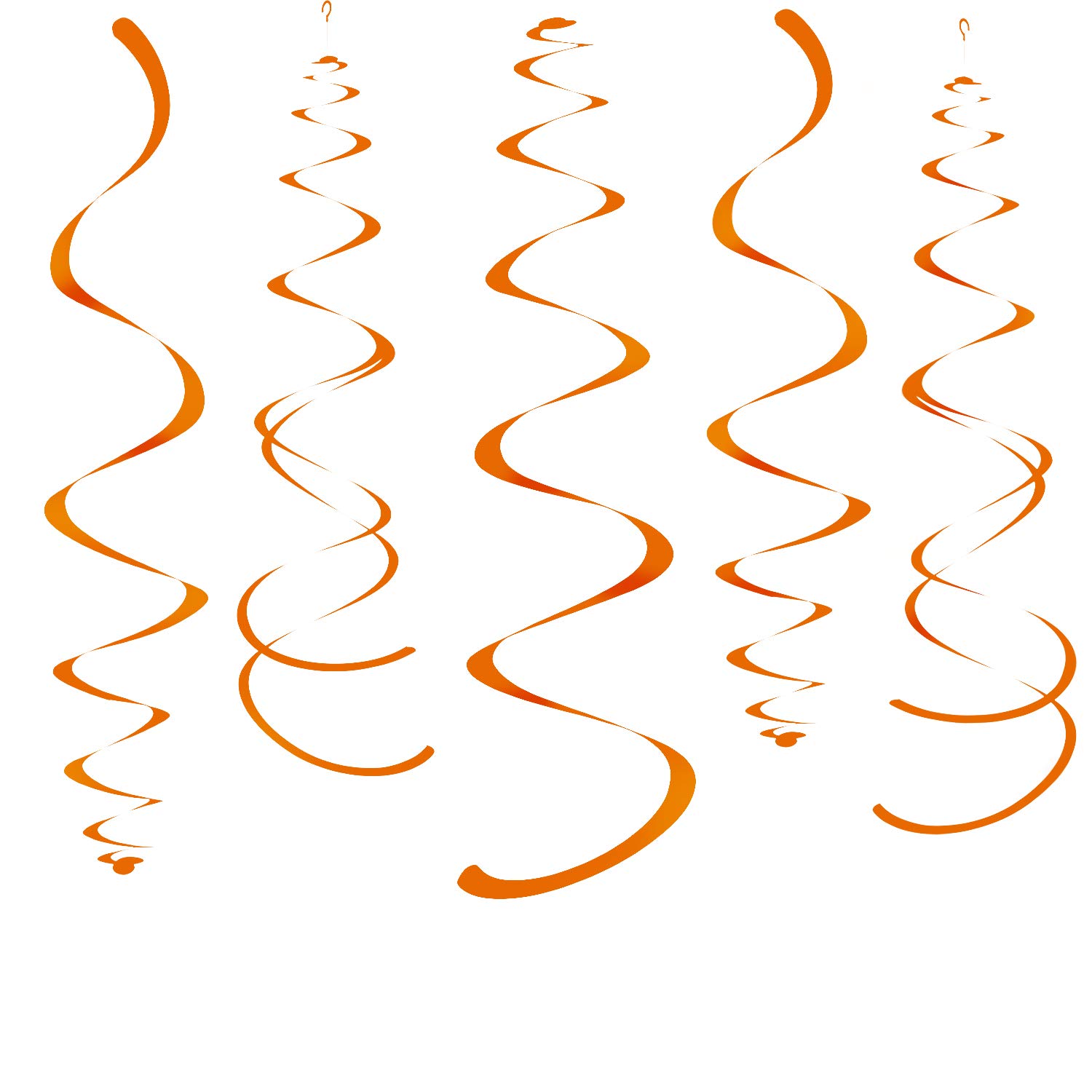 WEVEN Orange Party Hanging Swirl Decorations - 28 Pack Plastic Streamers for Ceiling & Wall Decor | Perfect for Birthday Parties, Baby Showers & Holiday Celebrations