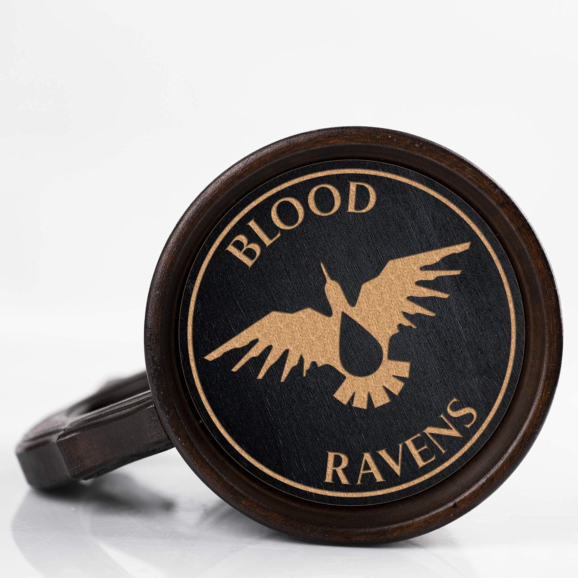 Personalized Blood Ravens 40K Wooden Beer Stein & Tankard Mug - Perfect for Warhammer 40K Fans, Gaming Parties & Beer Enthusiasts