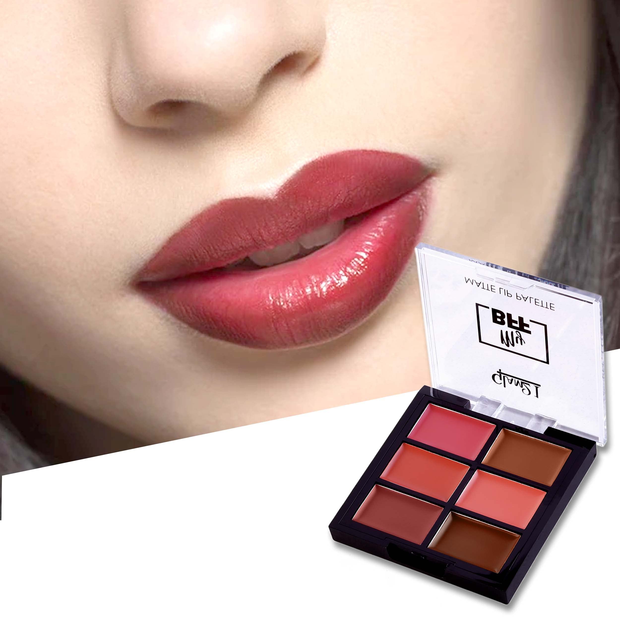 Glam21 My BFF Matte Lip Palette - 6 Long Lasting Lipstick Shades | Travel Size Creamy Matte Lipstick Set | Nudes-02 (9g) | Perfect for Everyday Wear, Parties & Special Occasions